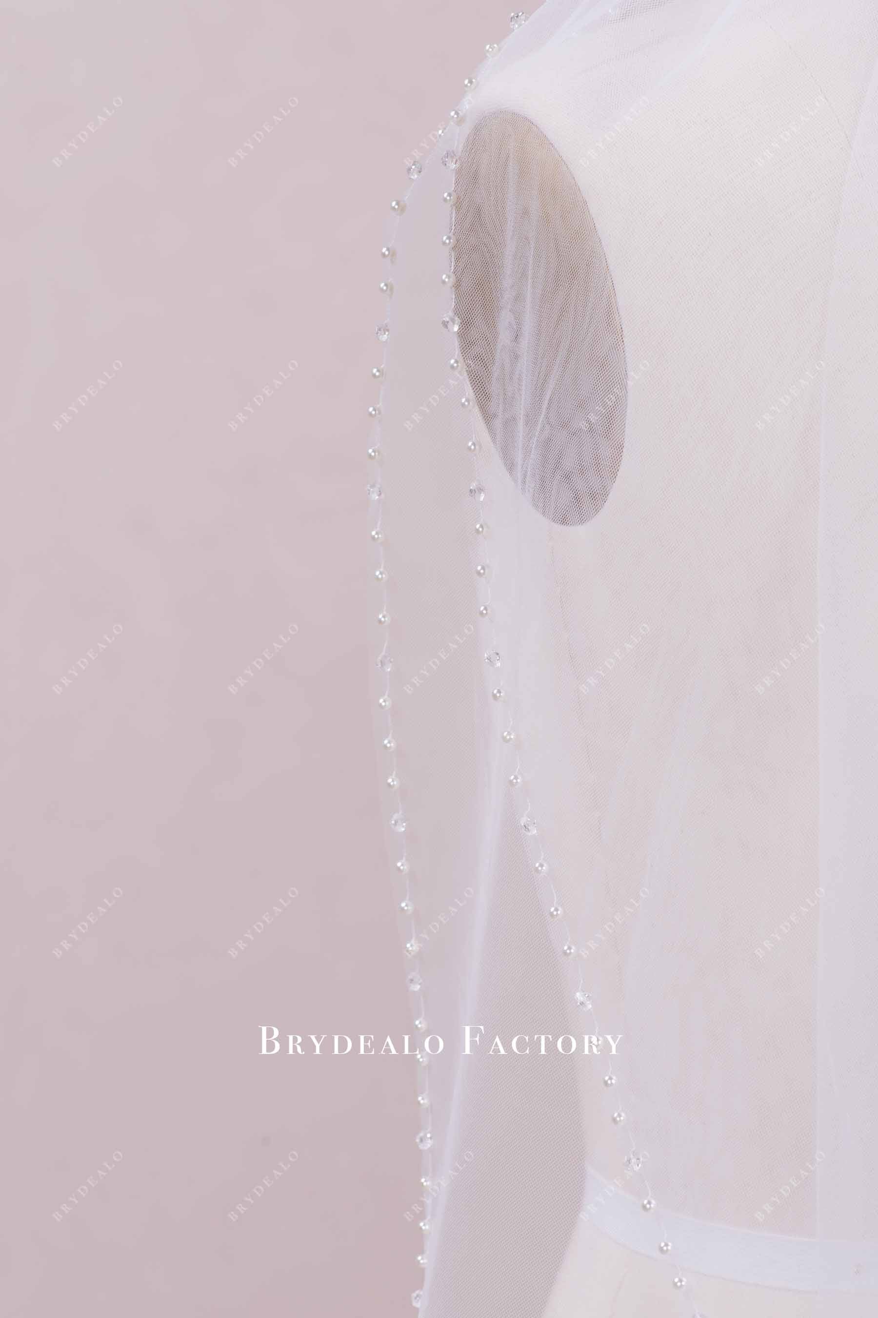 single tier bride veil