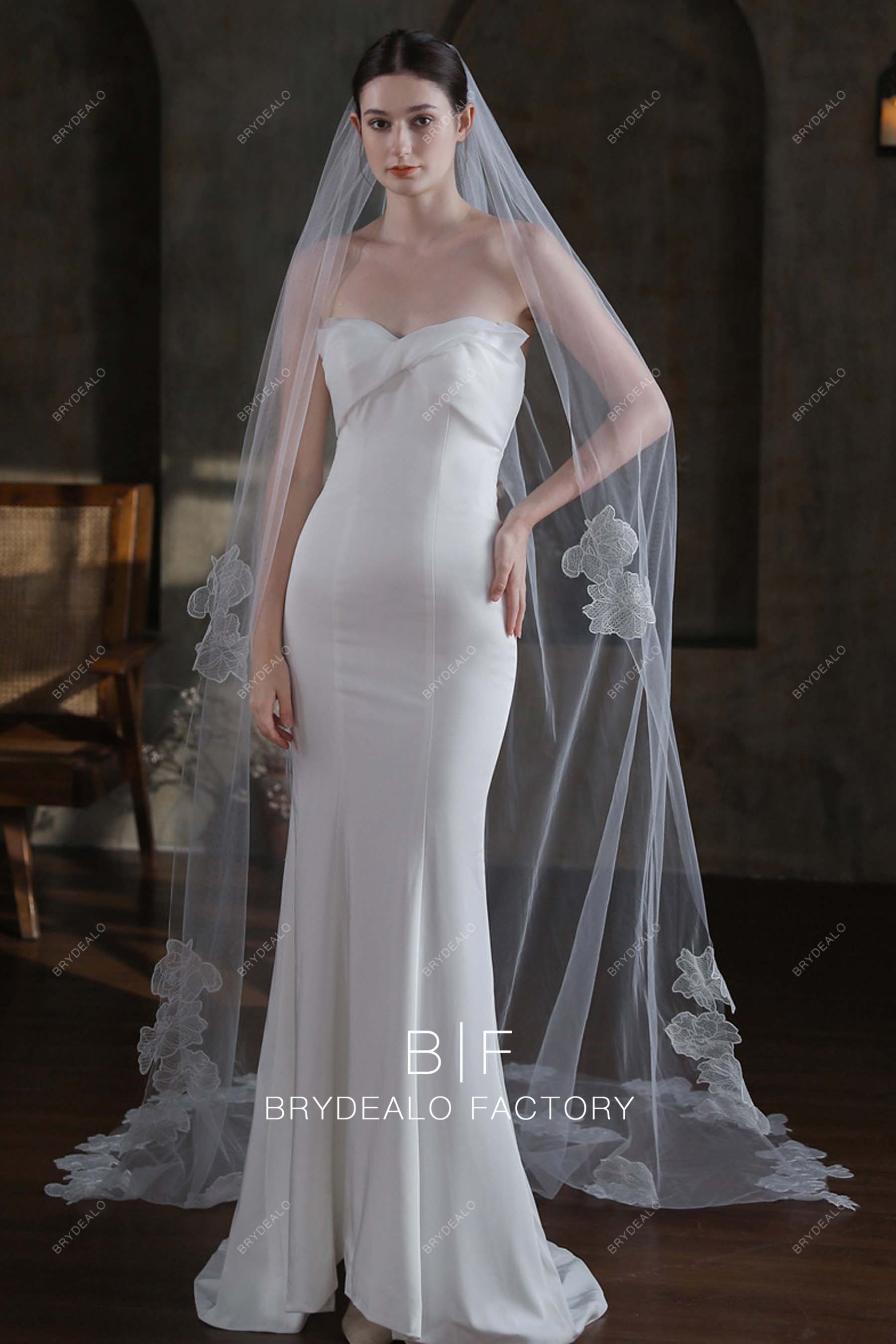 single tier wedding veil