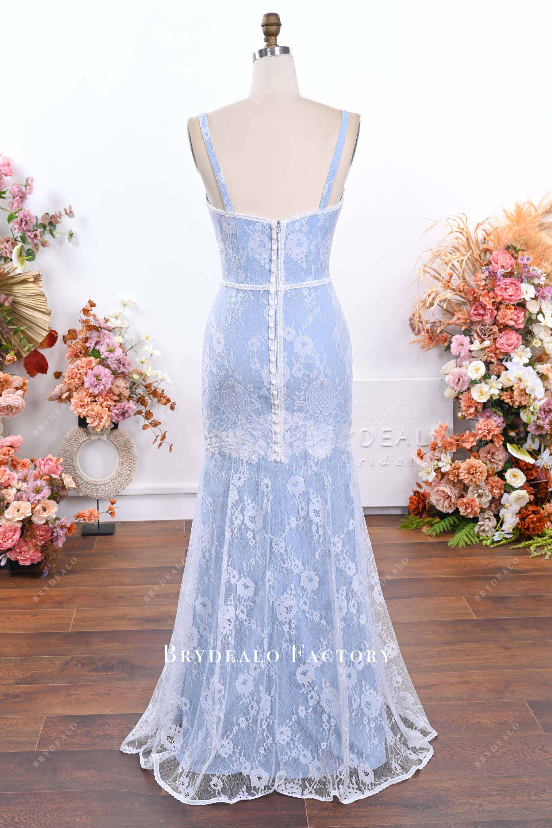 sky blue fit flare prom dress