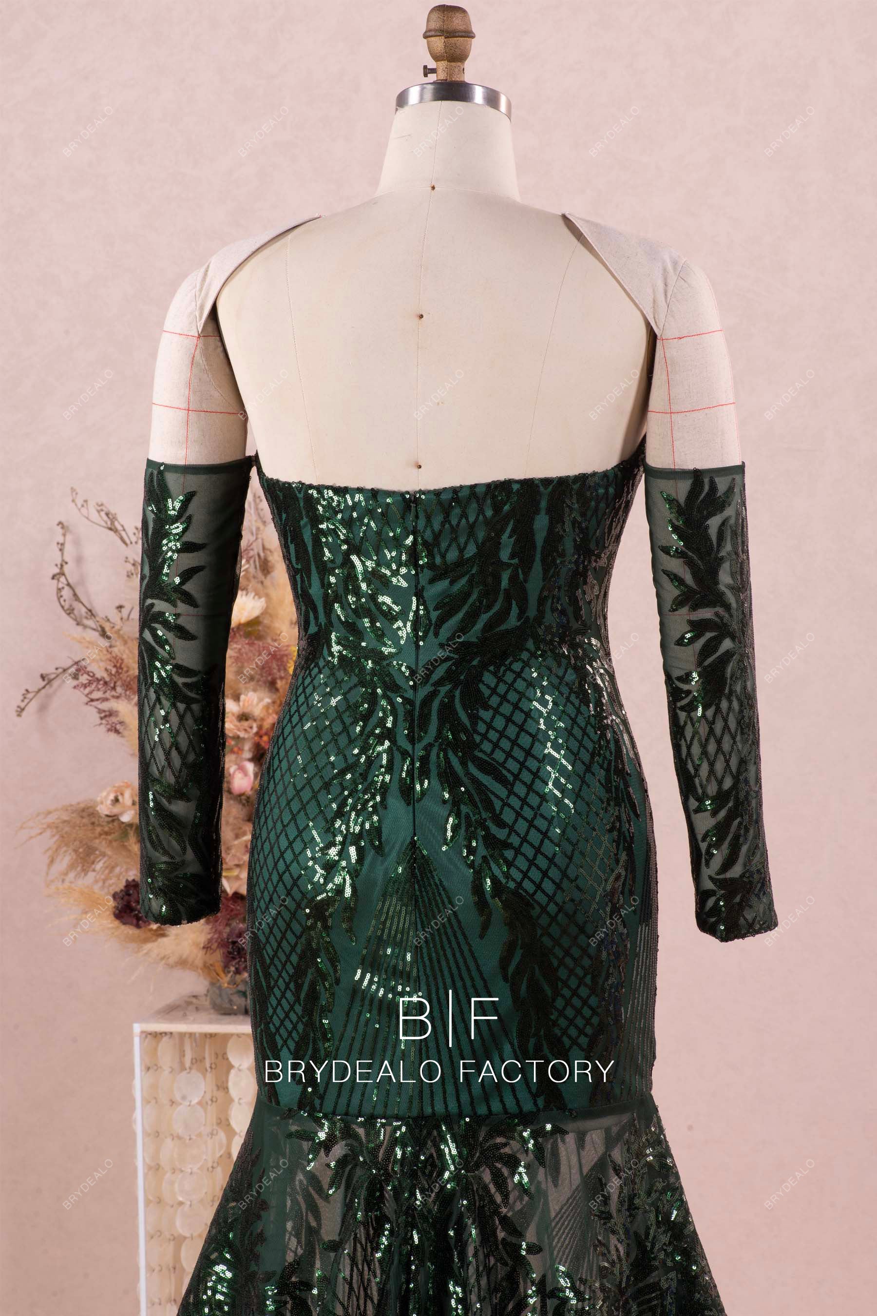 plus size long sleeve sparkly prom gown