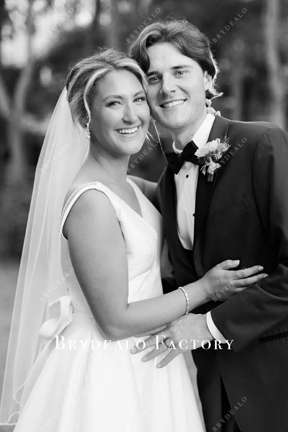 sleeveless a line wedding dress