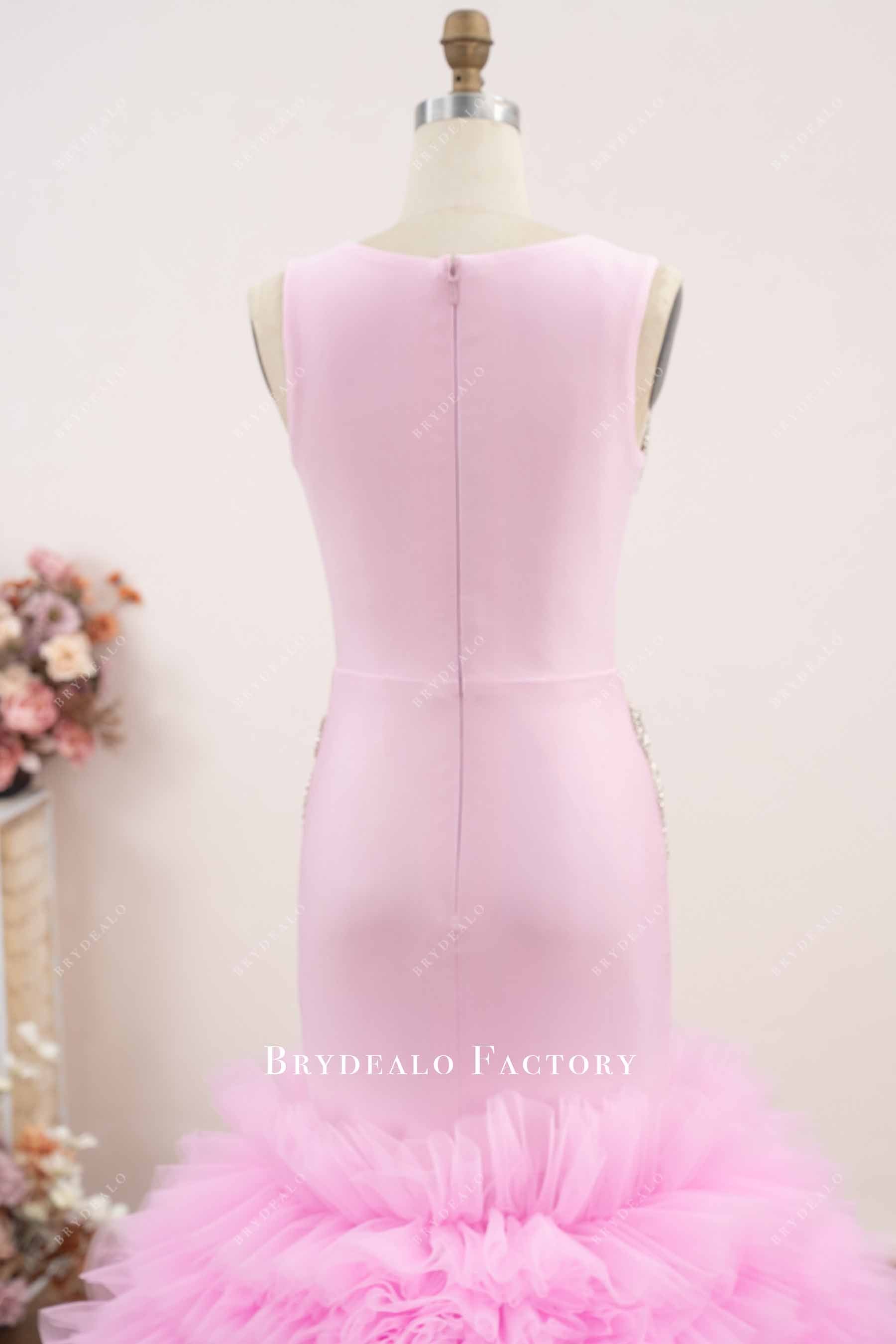 sleeveless jersey prom dress