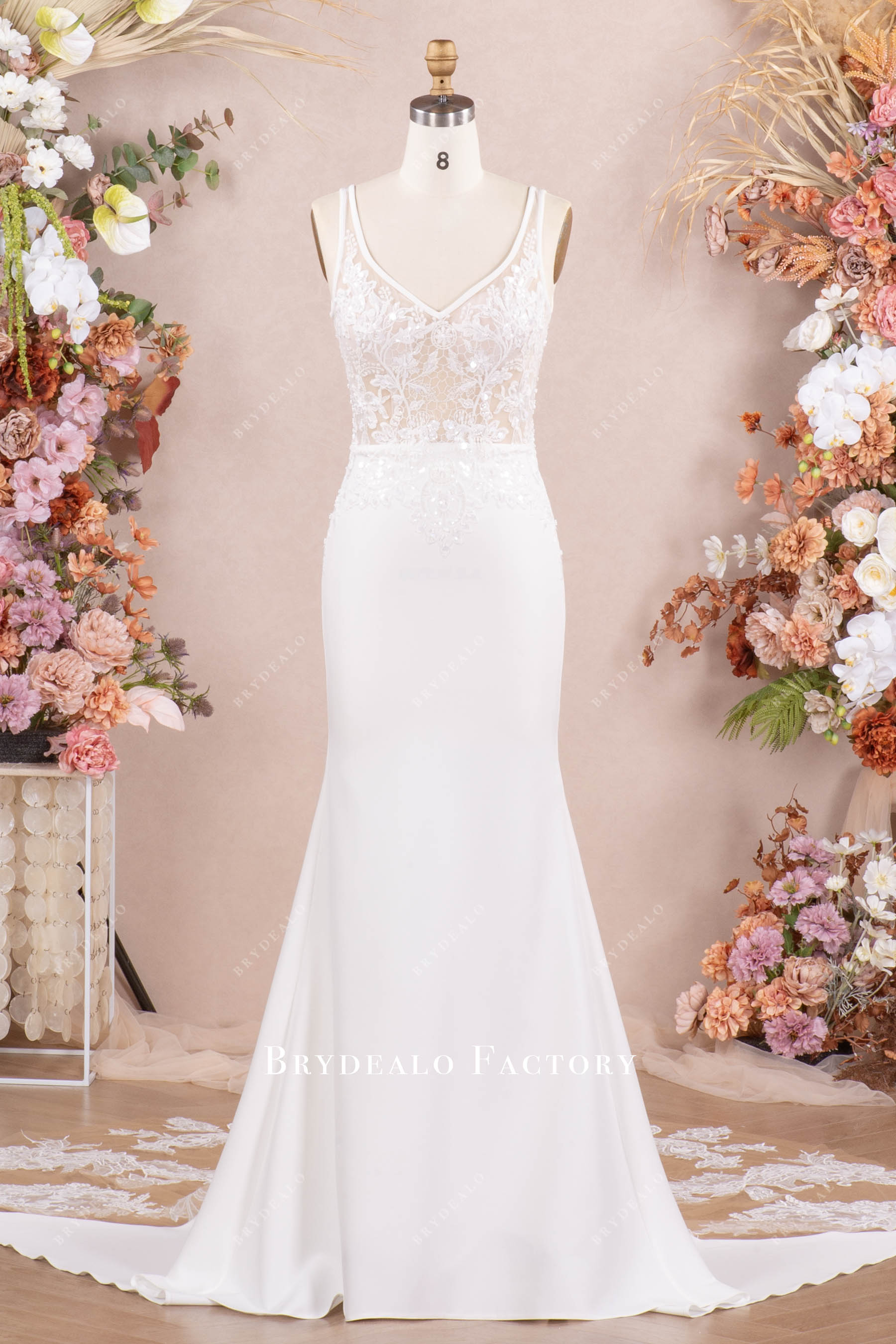 sleeveless mermaid wedding dress