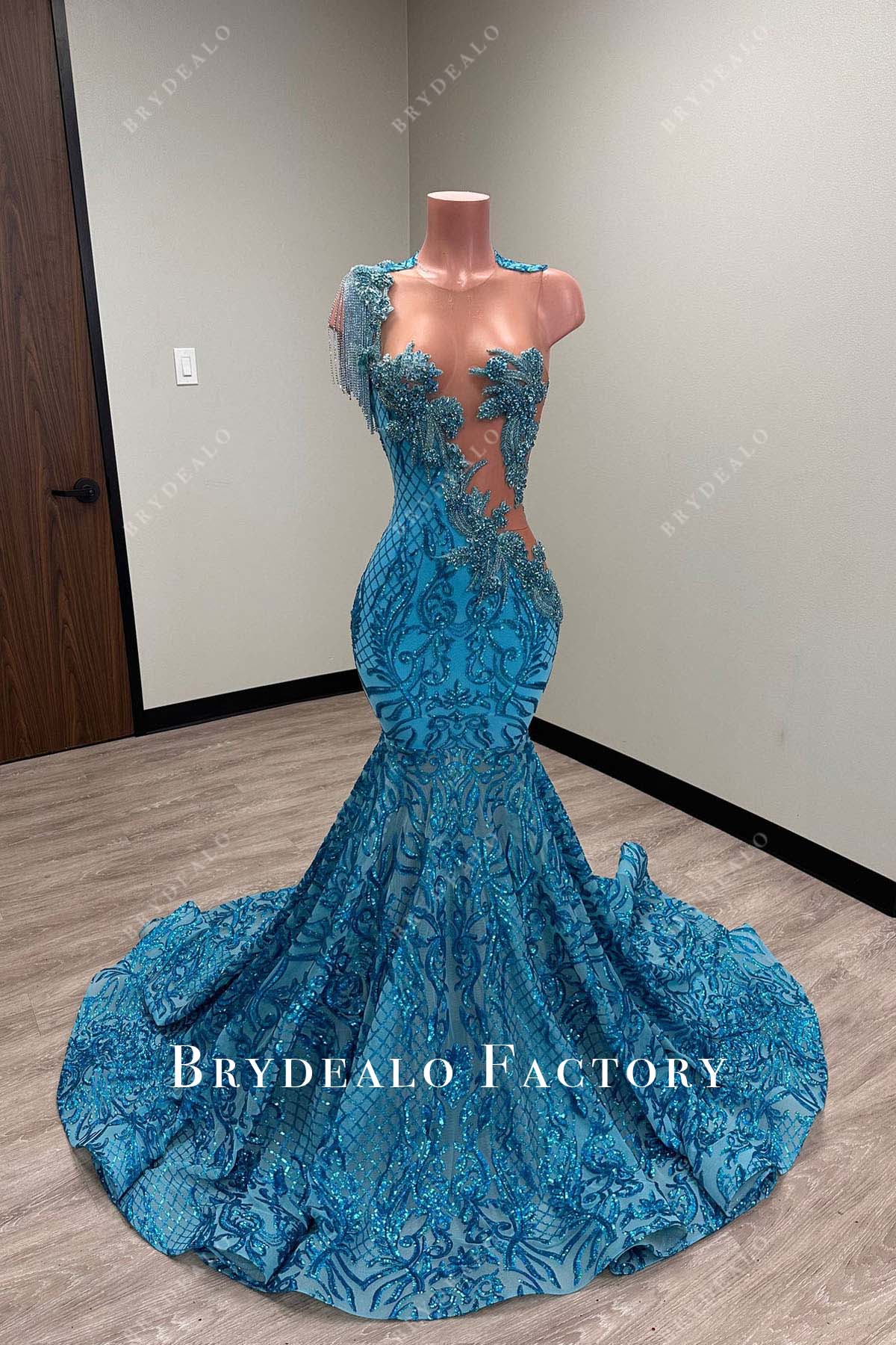 Aqua Blue Blue Glitter Dresses Sparkly Crystal Sequin Blue Asymmetrical Long Mermaid Prom Dress Aqua Blue Blue Glitter Dresses Sparkly Crystal Sequin Blue Asymmetrical Long Mermaid Prom Dress