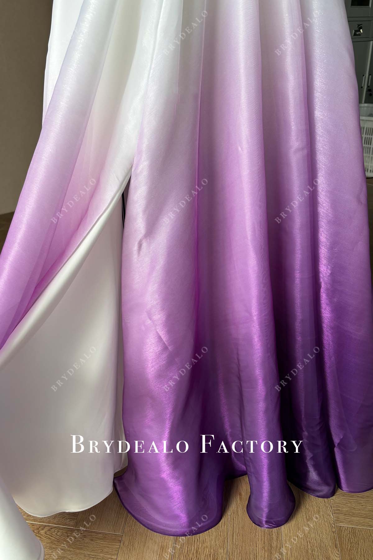 sexy slit colored A-line wedding dress