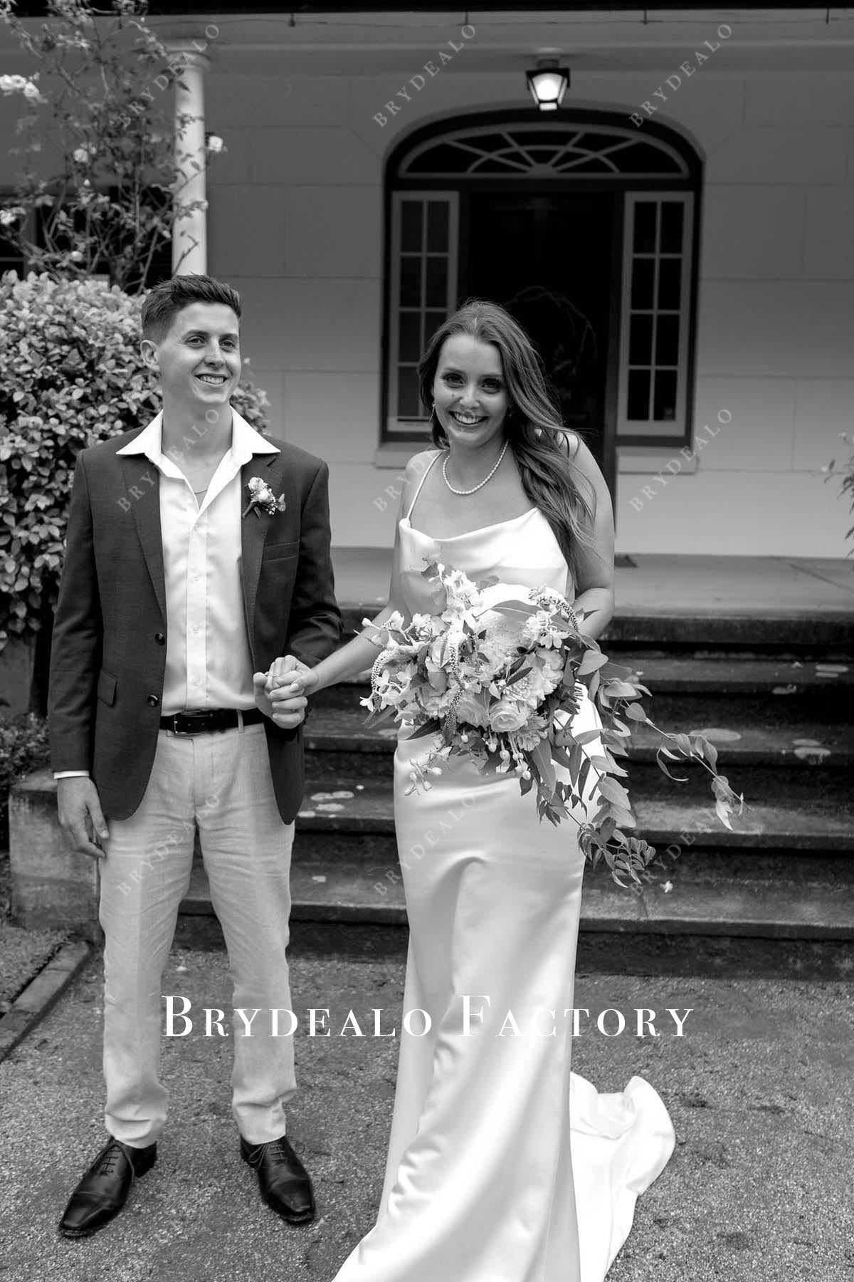 spaghetti straps mermaid wedding dress