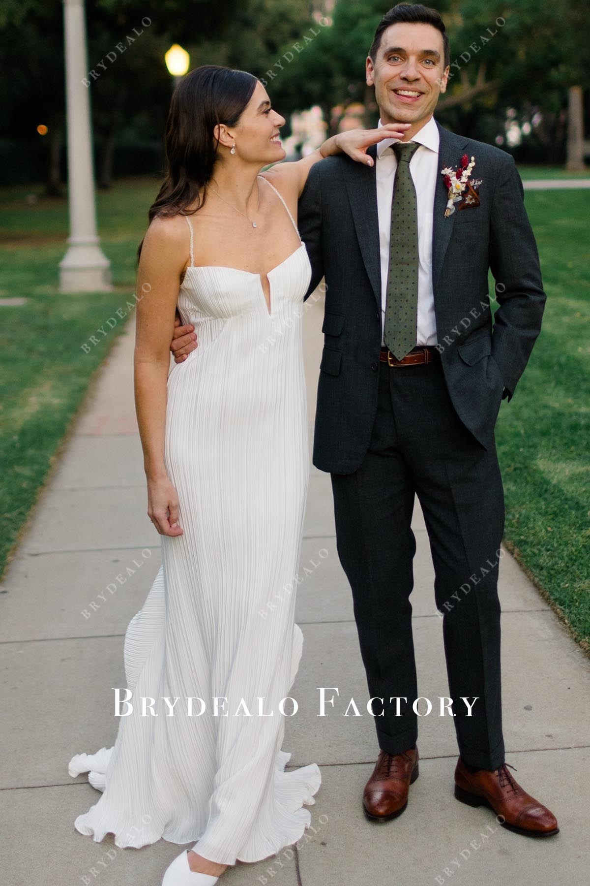 spaghetti straps mermaid wedding dress