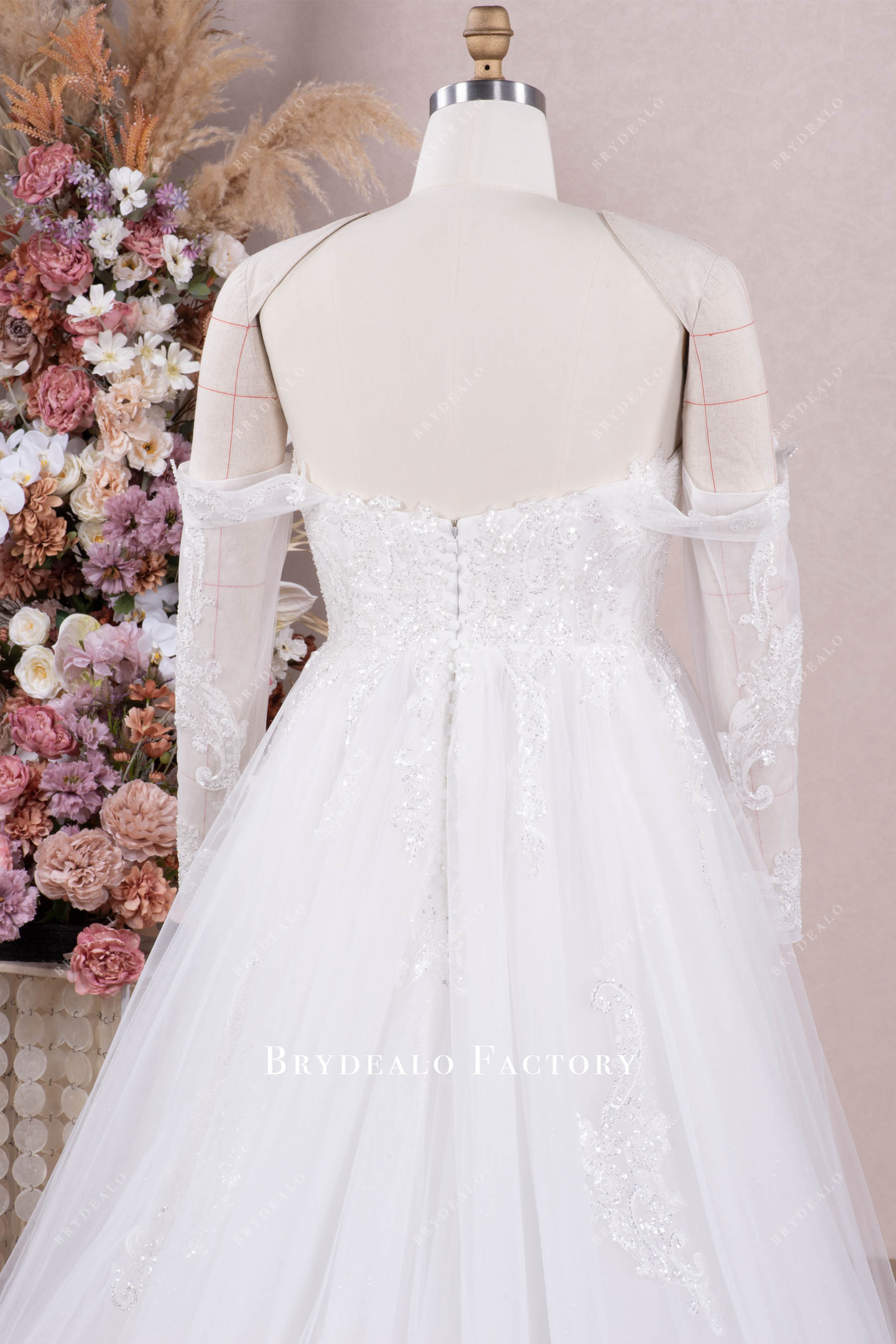 sparkly beaded lace wedding gown