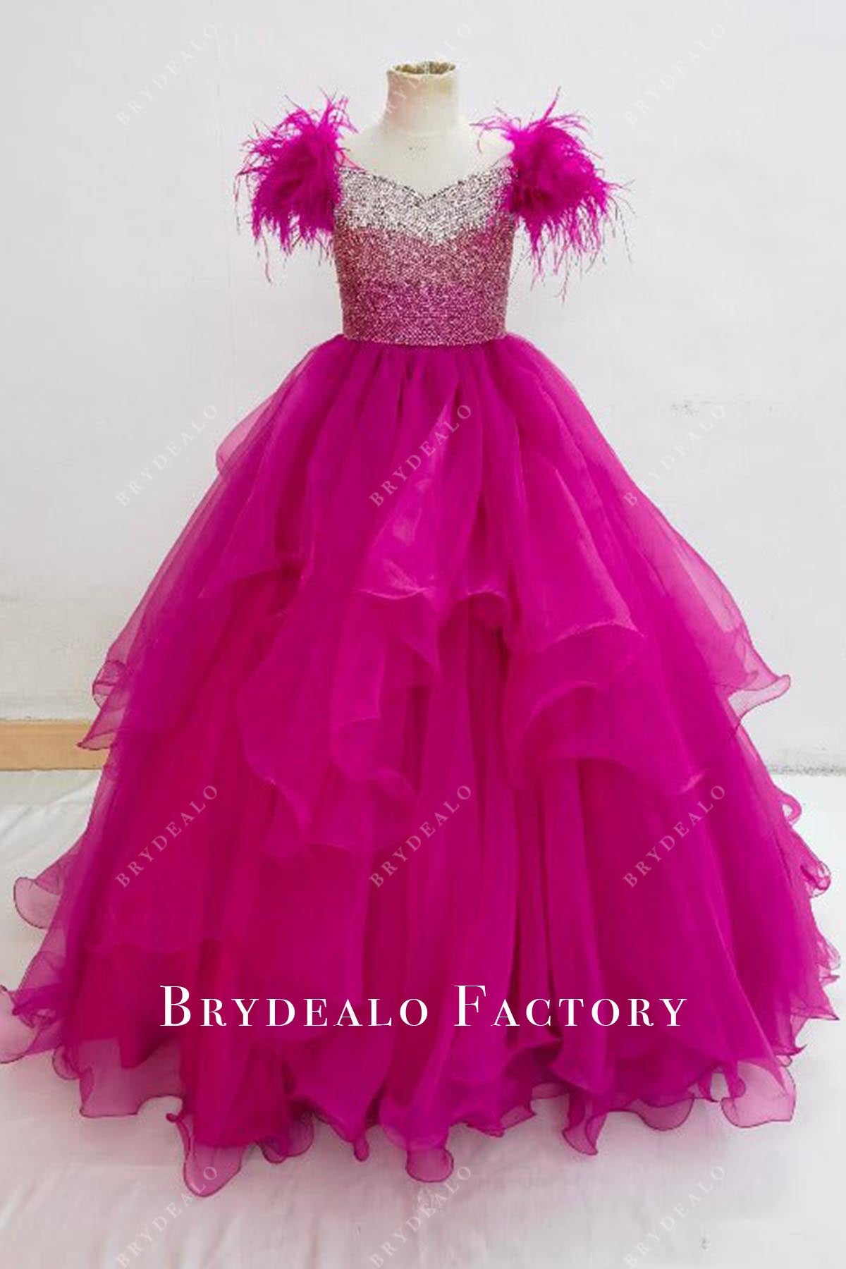 sparkly fuchsia pageant dress