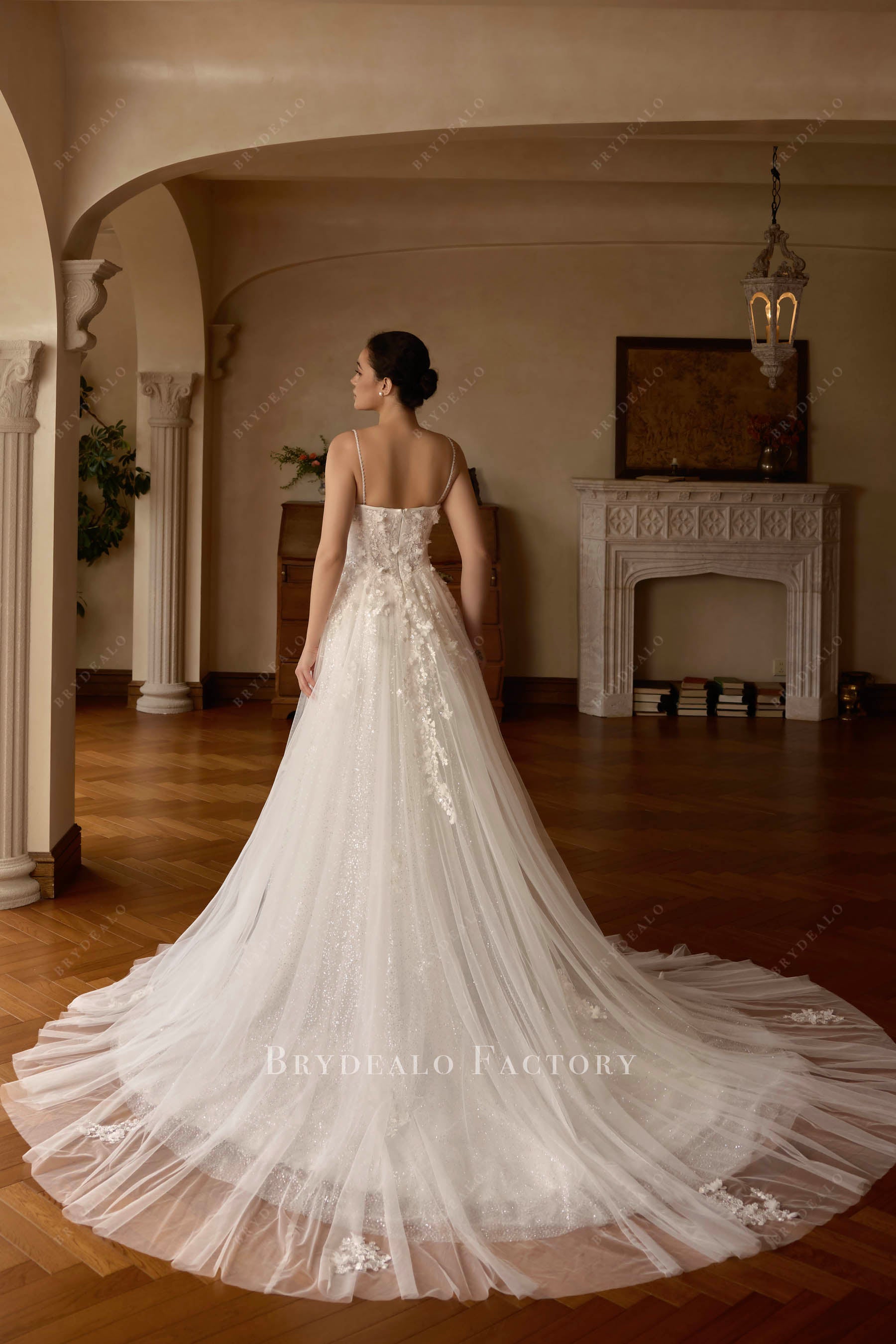 sparkly glitter tulle wedding dress