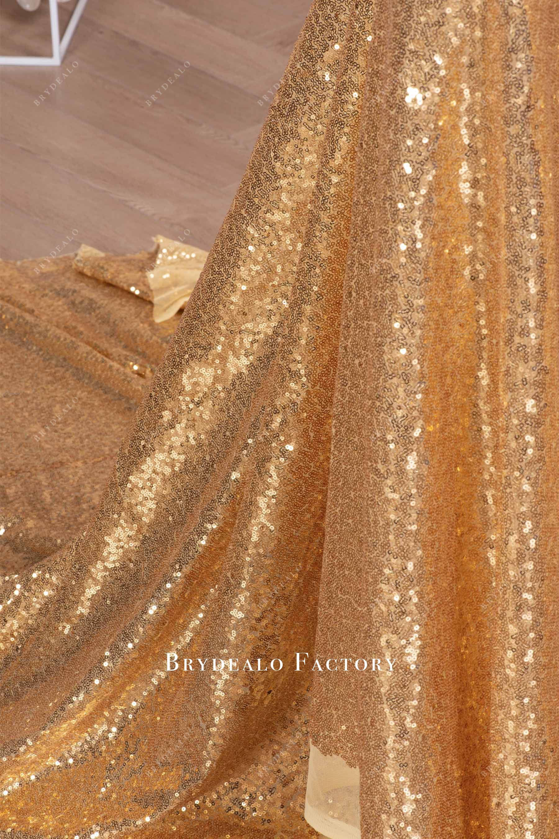 sparkly gold 3mm sequin fabric