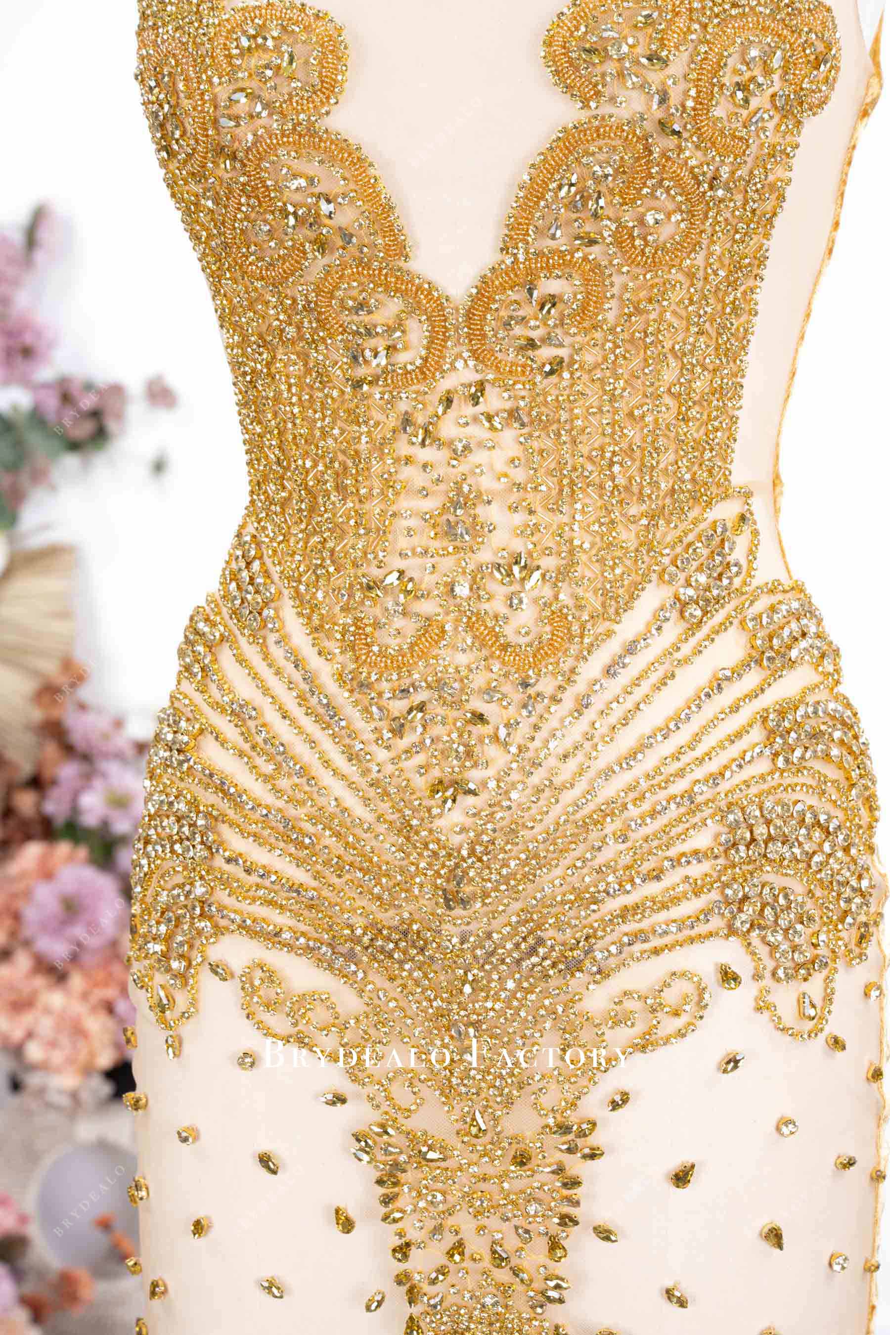sparkly hand-sewn rhinestone prom gown