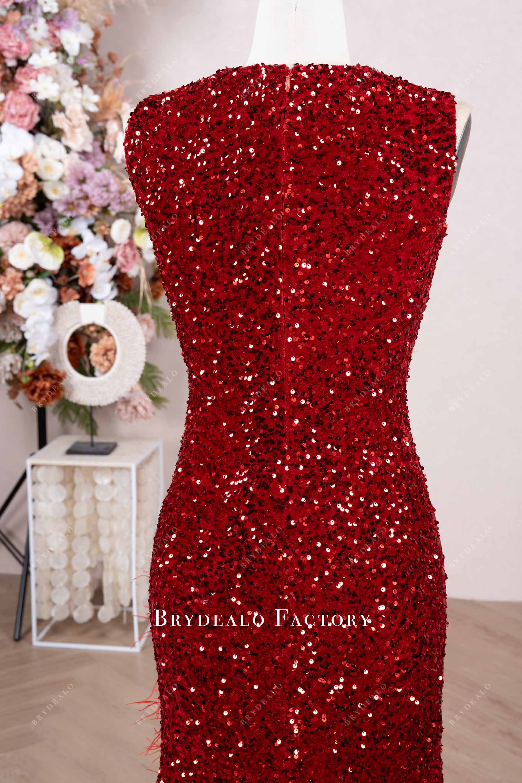sparkly red sequin prom gown