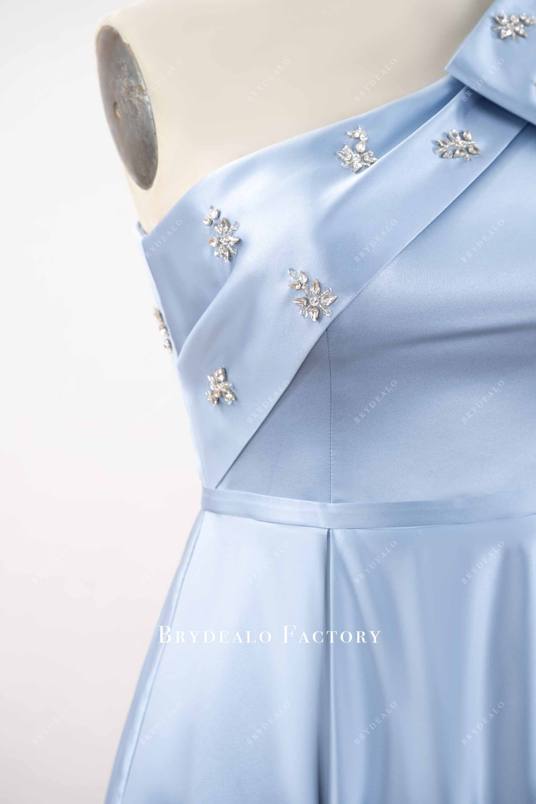 sparkly rhinestone blue formal dress