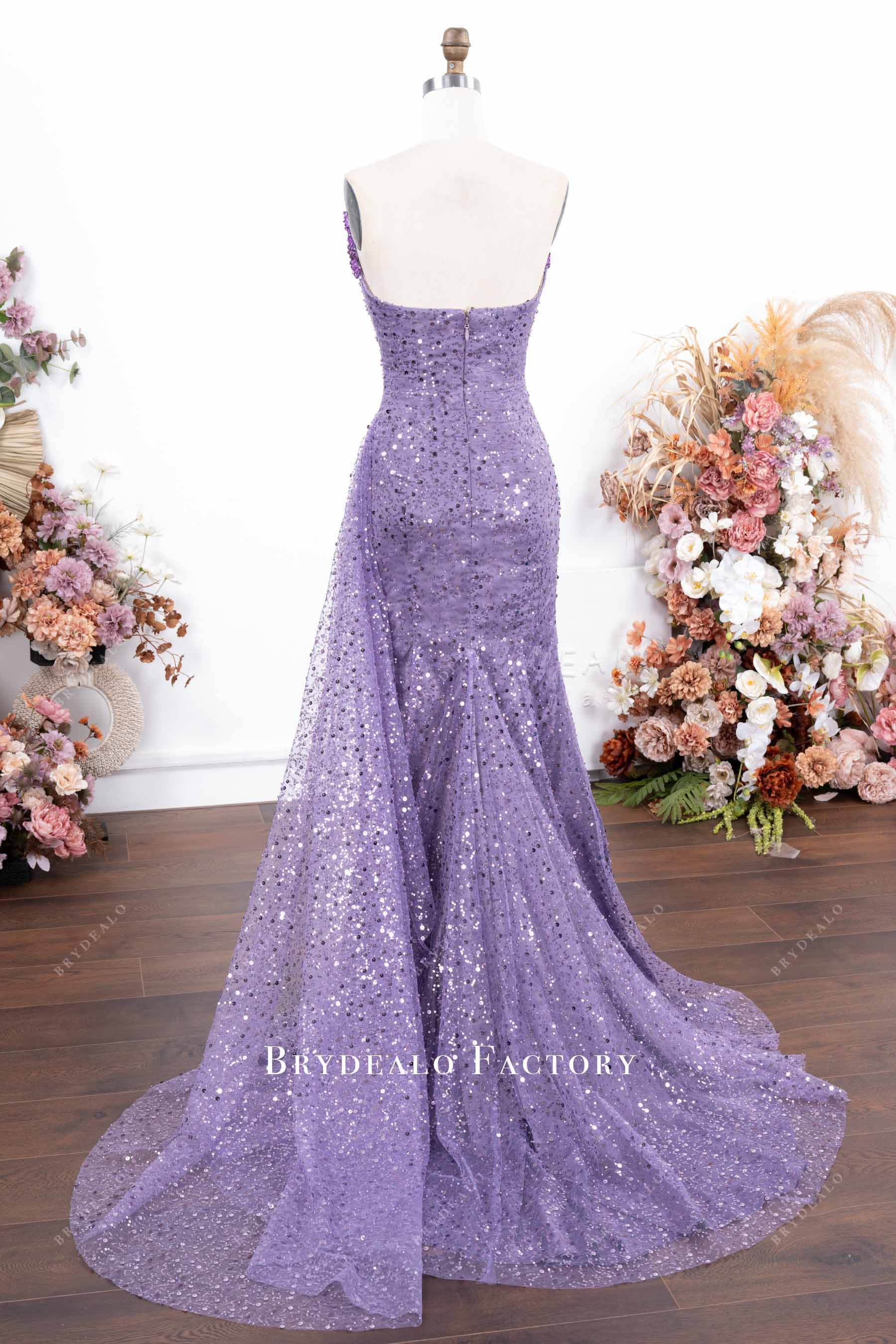 sparkly sequin side panel prom dress