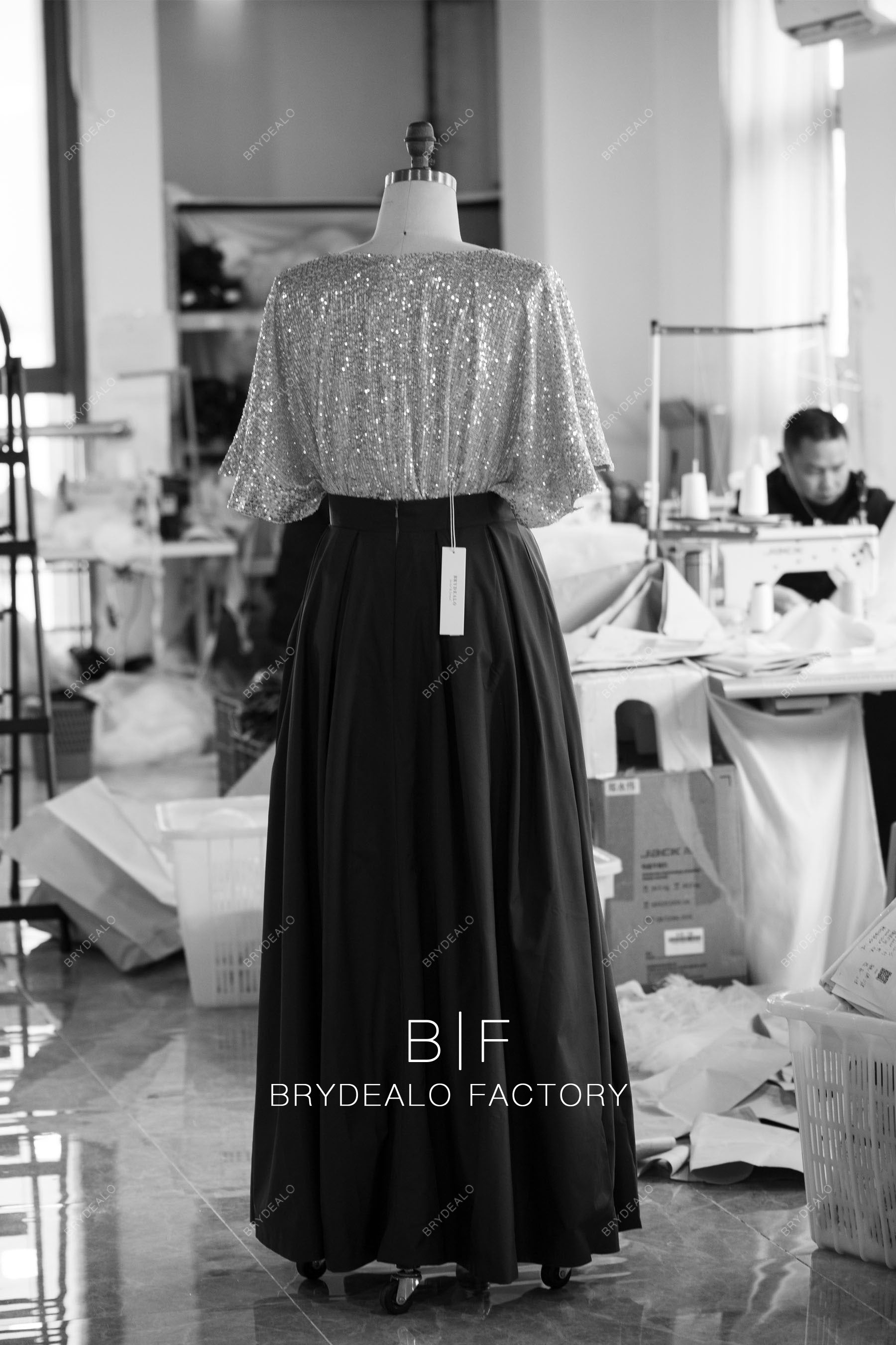 sparkly sequin taffeta mother of bride dress