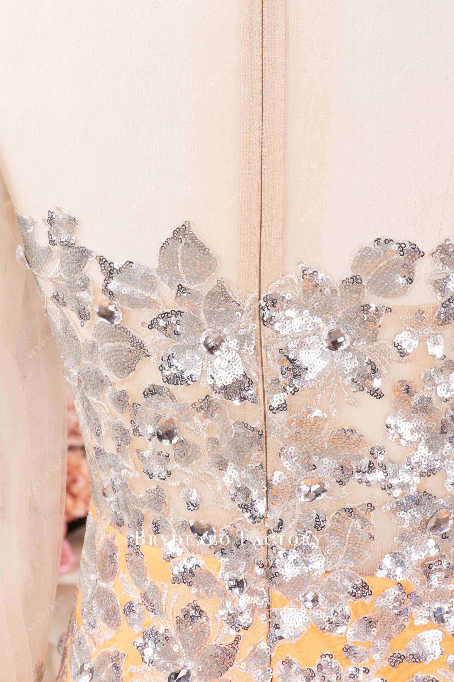 sparkly sequined flower formal dress