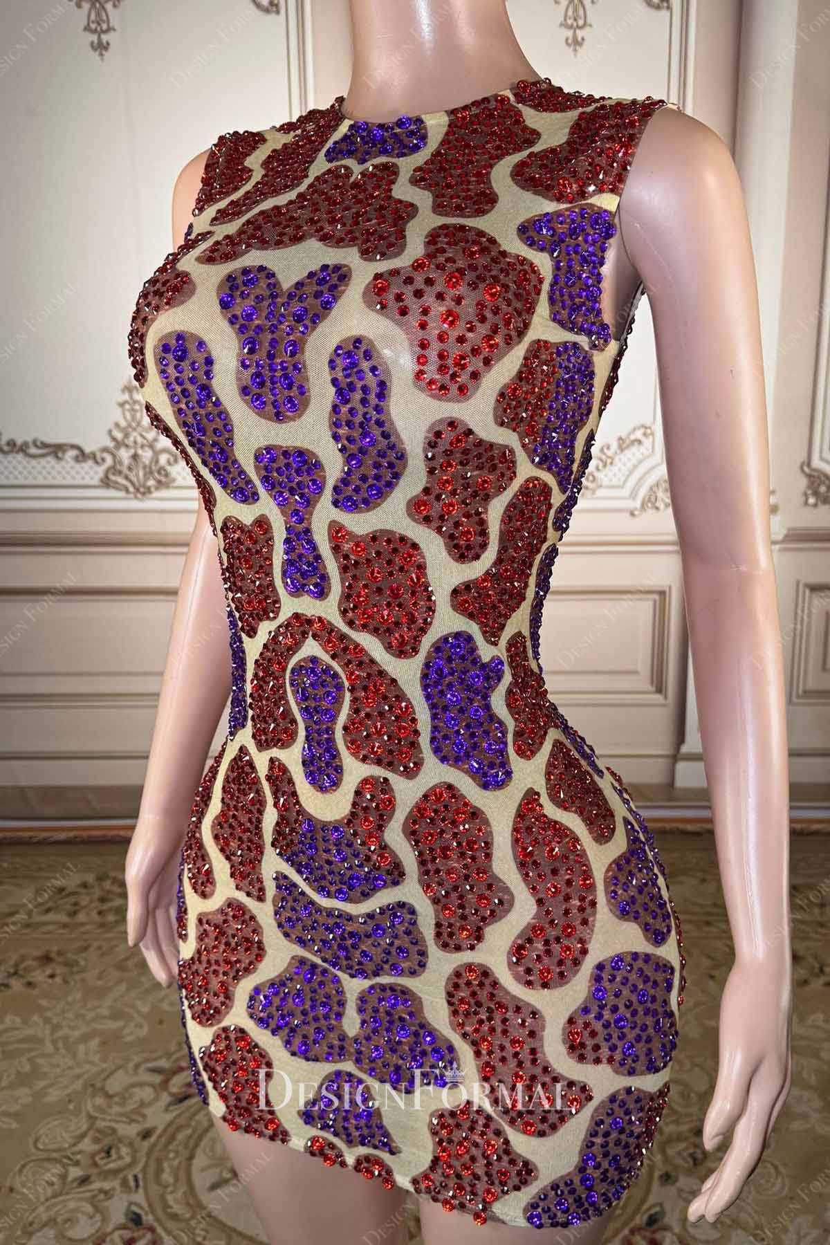 sparkly two tone crystals prom dress