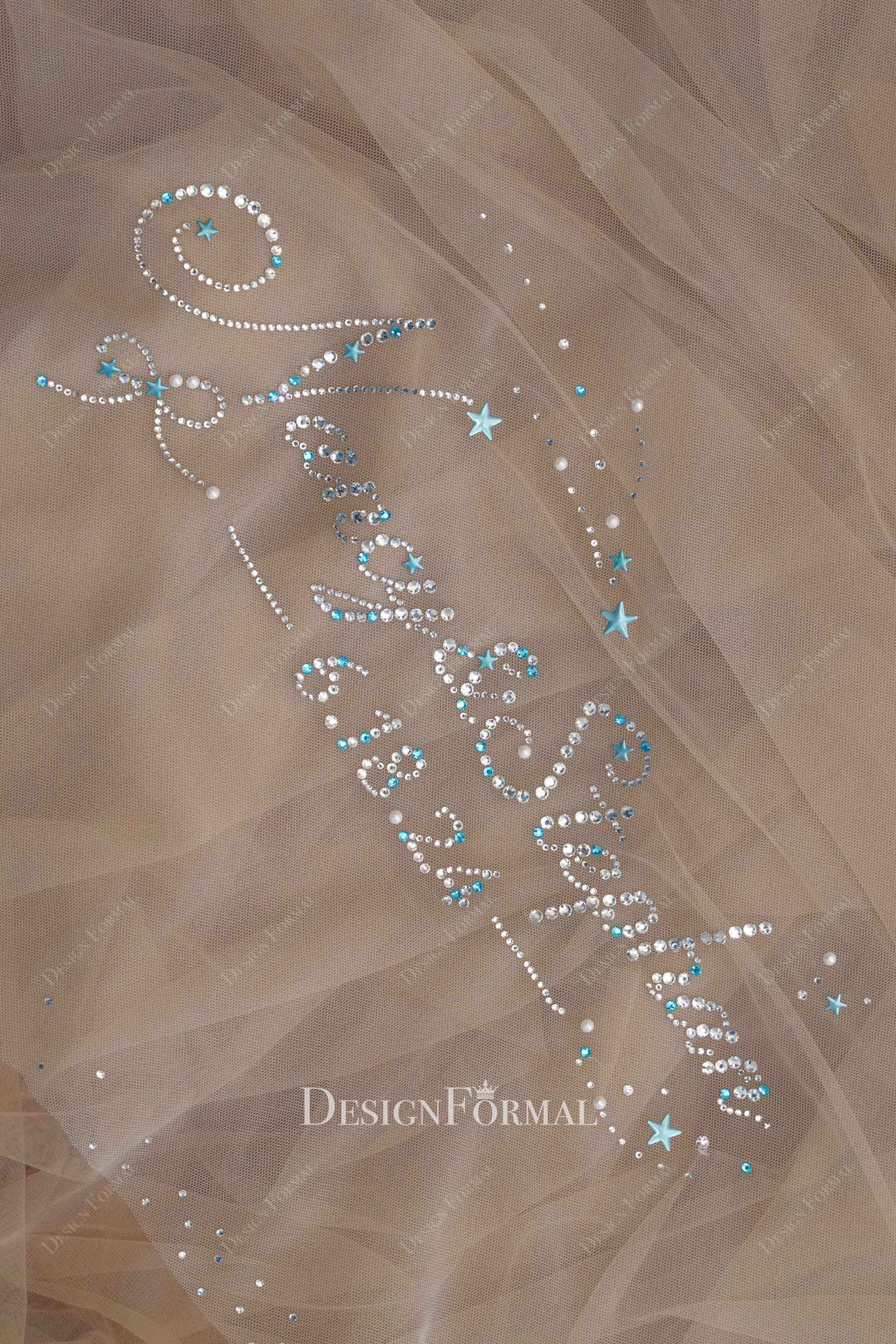 special rhinestone letter bridal veil