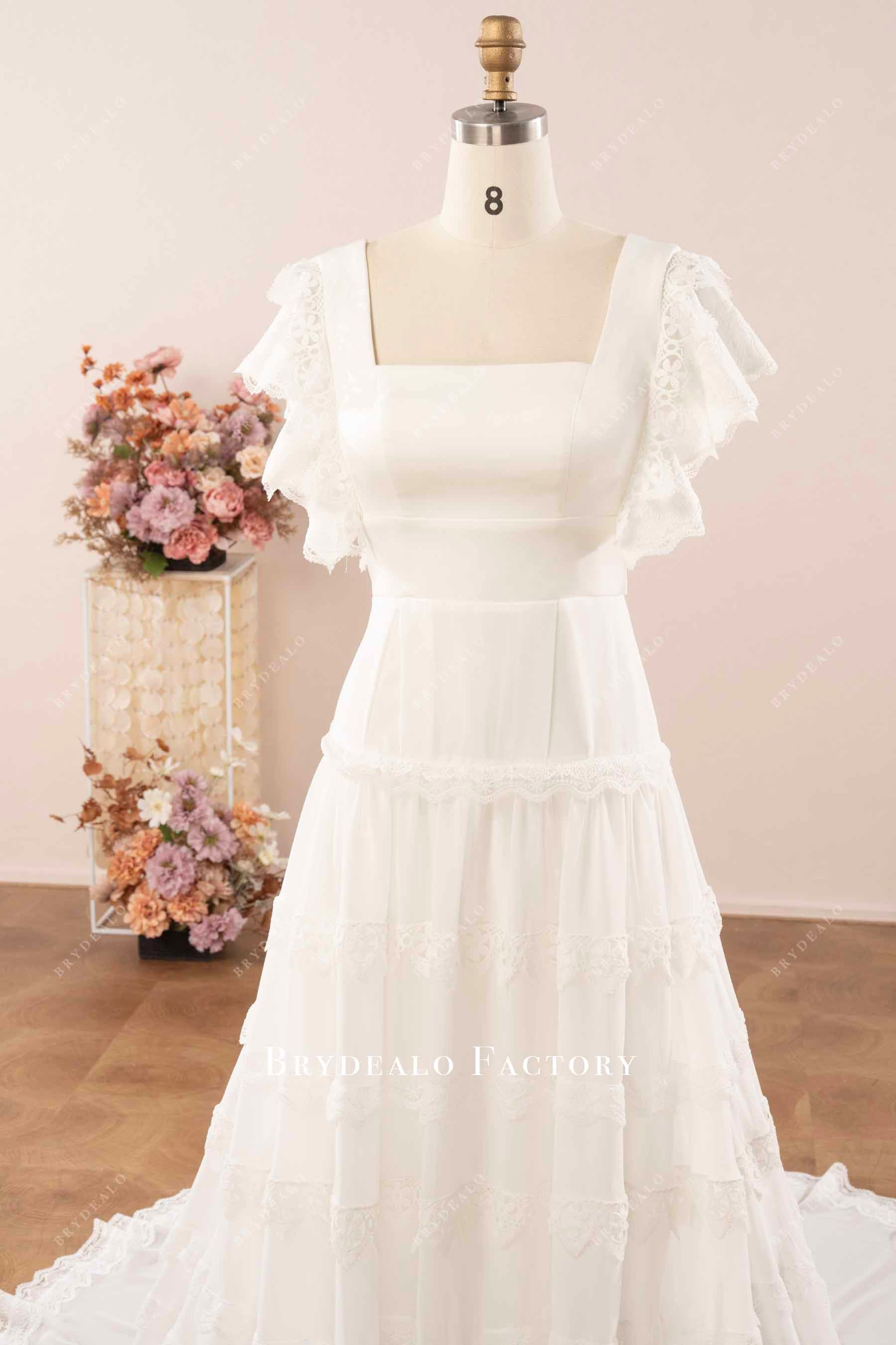 square neck wedding dress