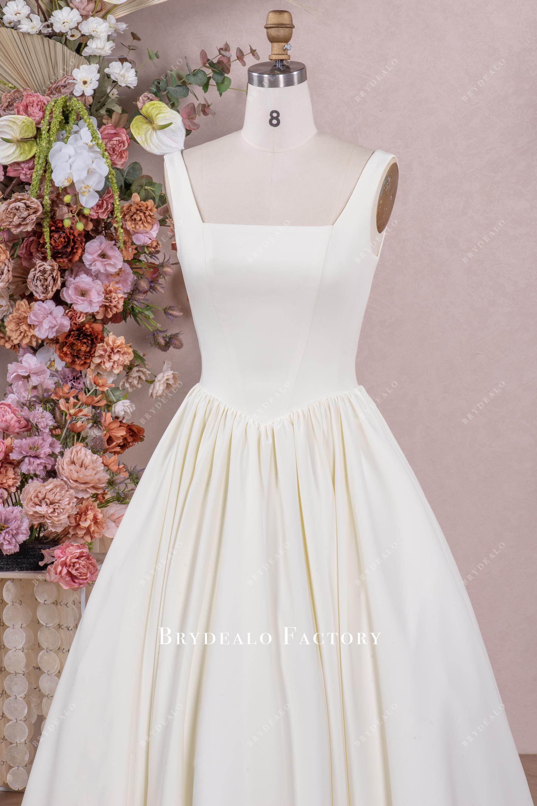 square neck wedding dress