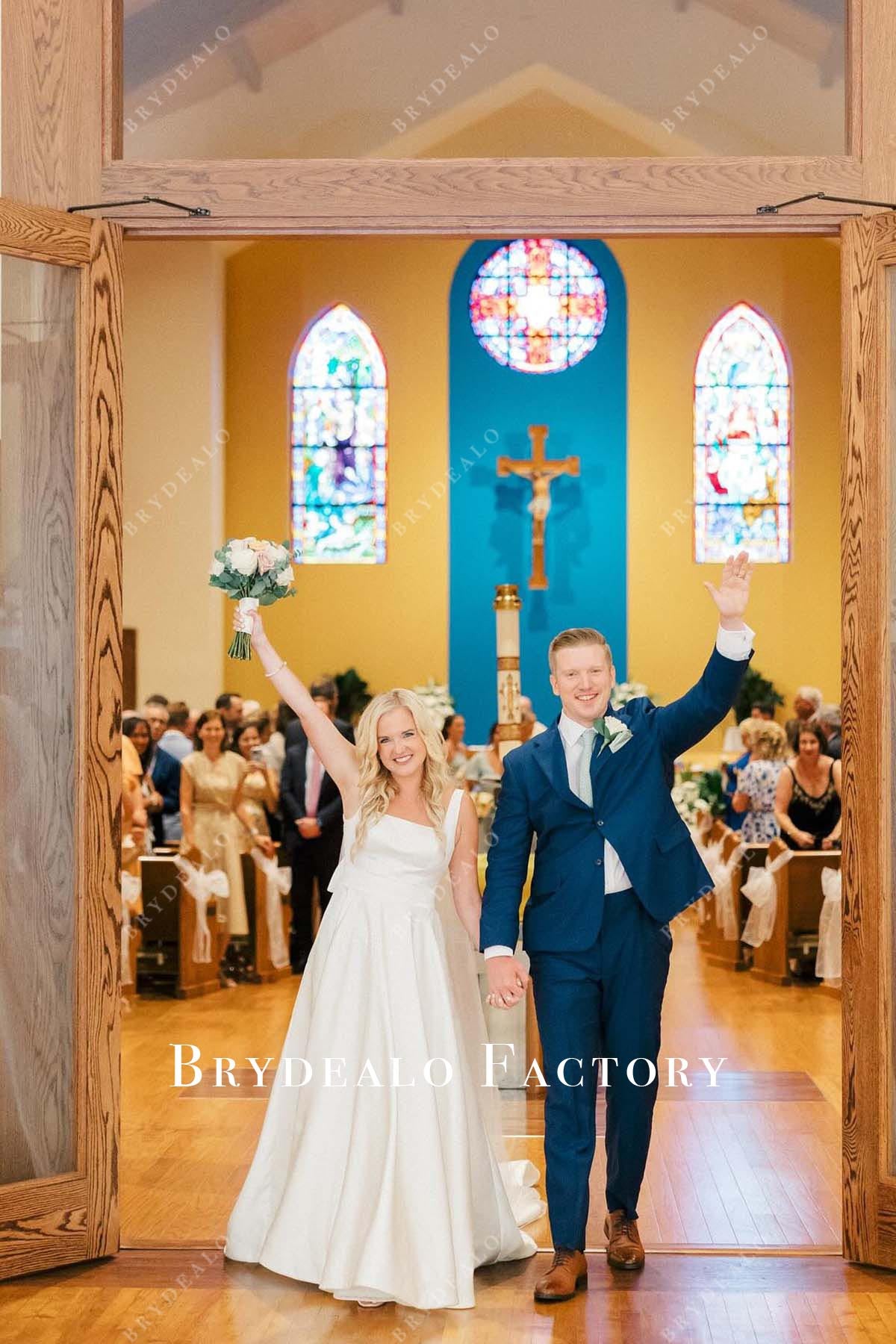 square neck wedding dress