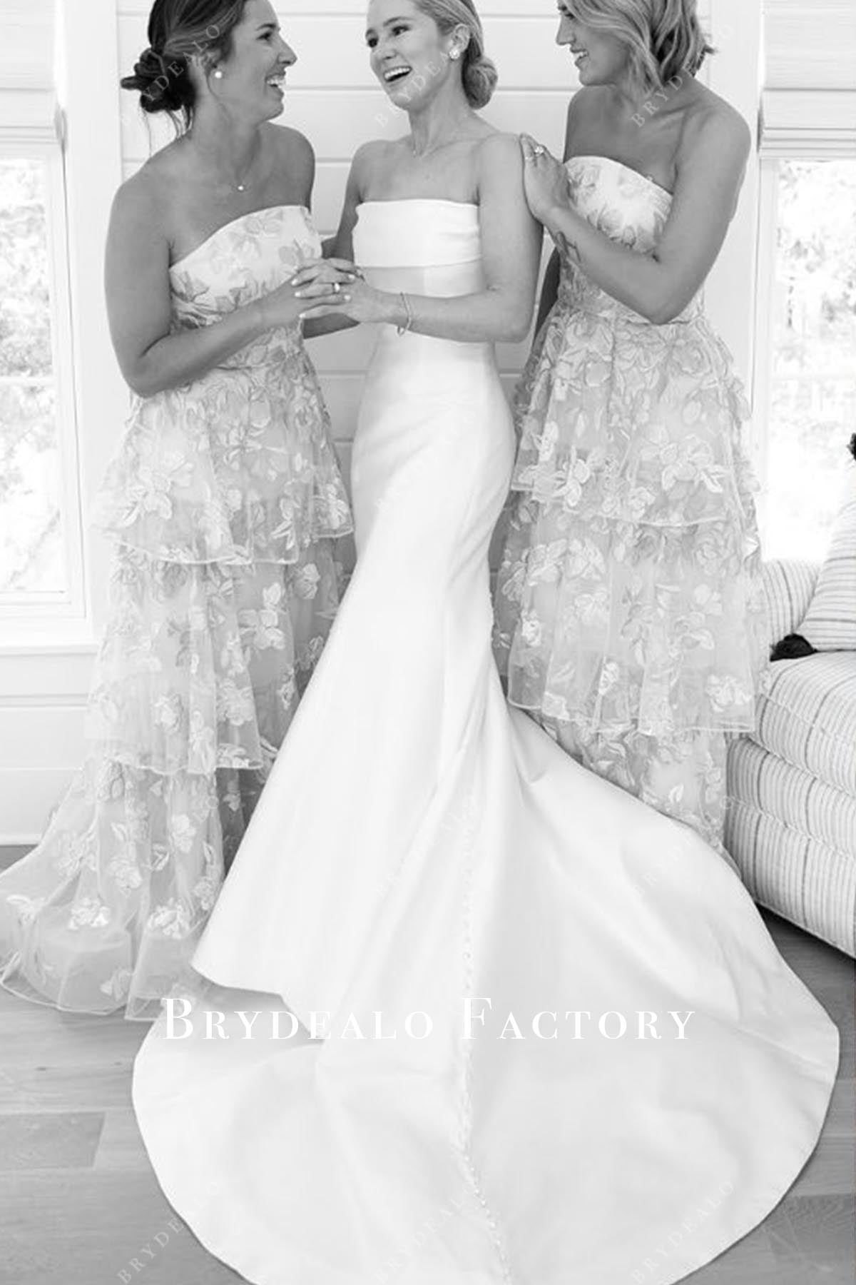 straight across mermaid wedding dress