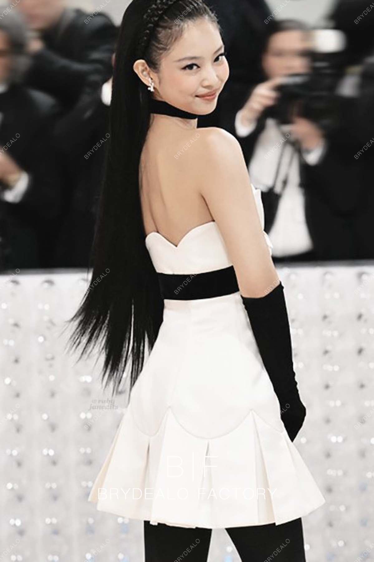 Jennie Kim 2023 Met Gala Short Strapless Dress