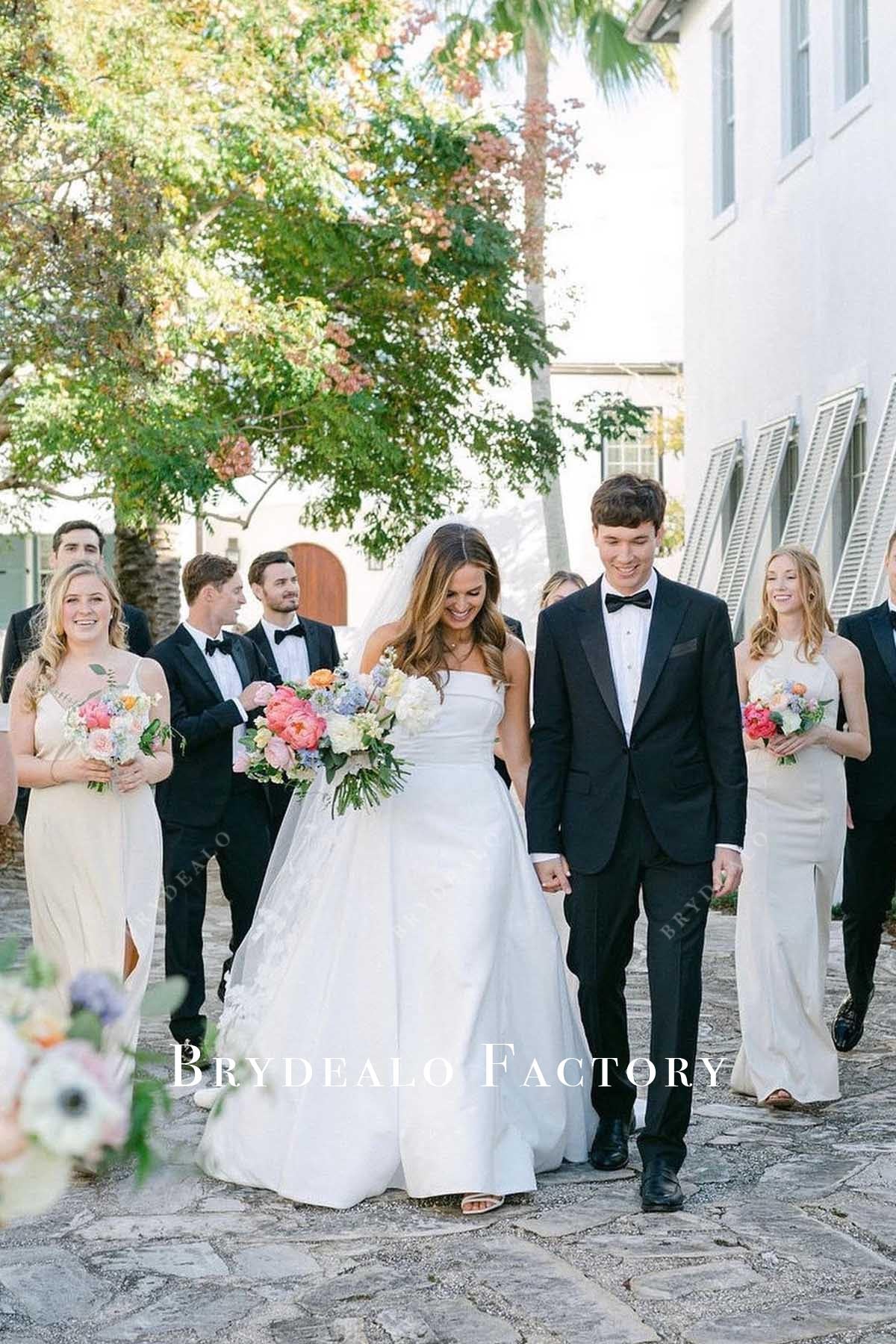 strapless a line wedding dress