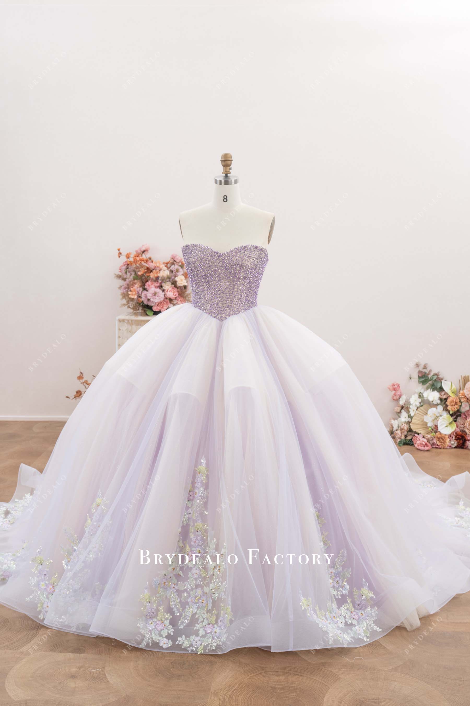 sparkly Basque waist Quinceanera gown
