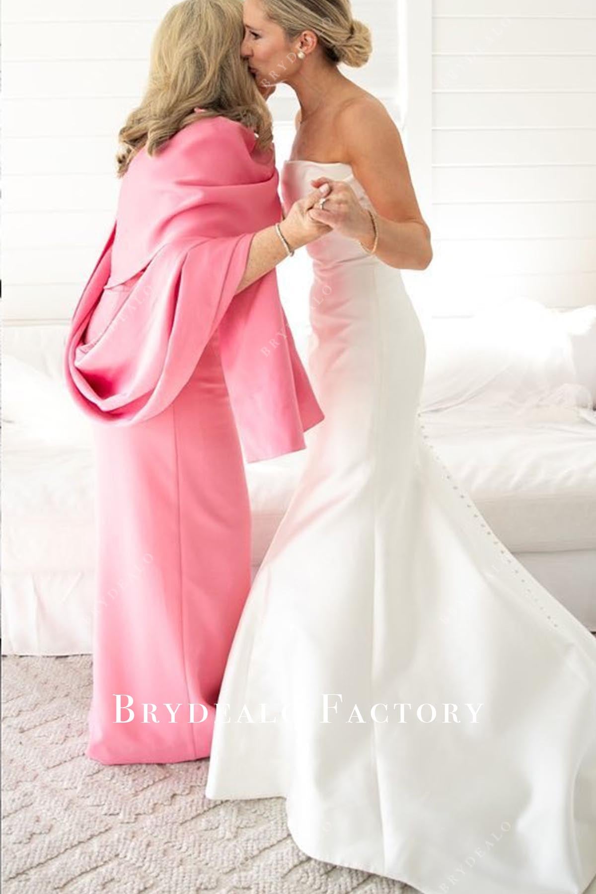 strapless mermaid court train wedding dress