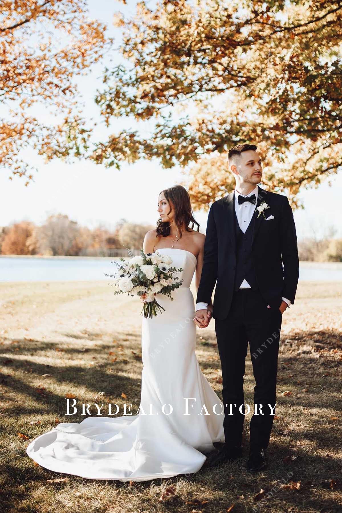 strapless mermaid wedding dress