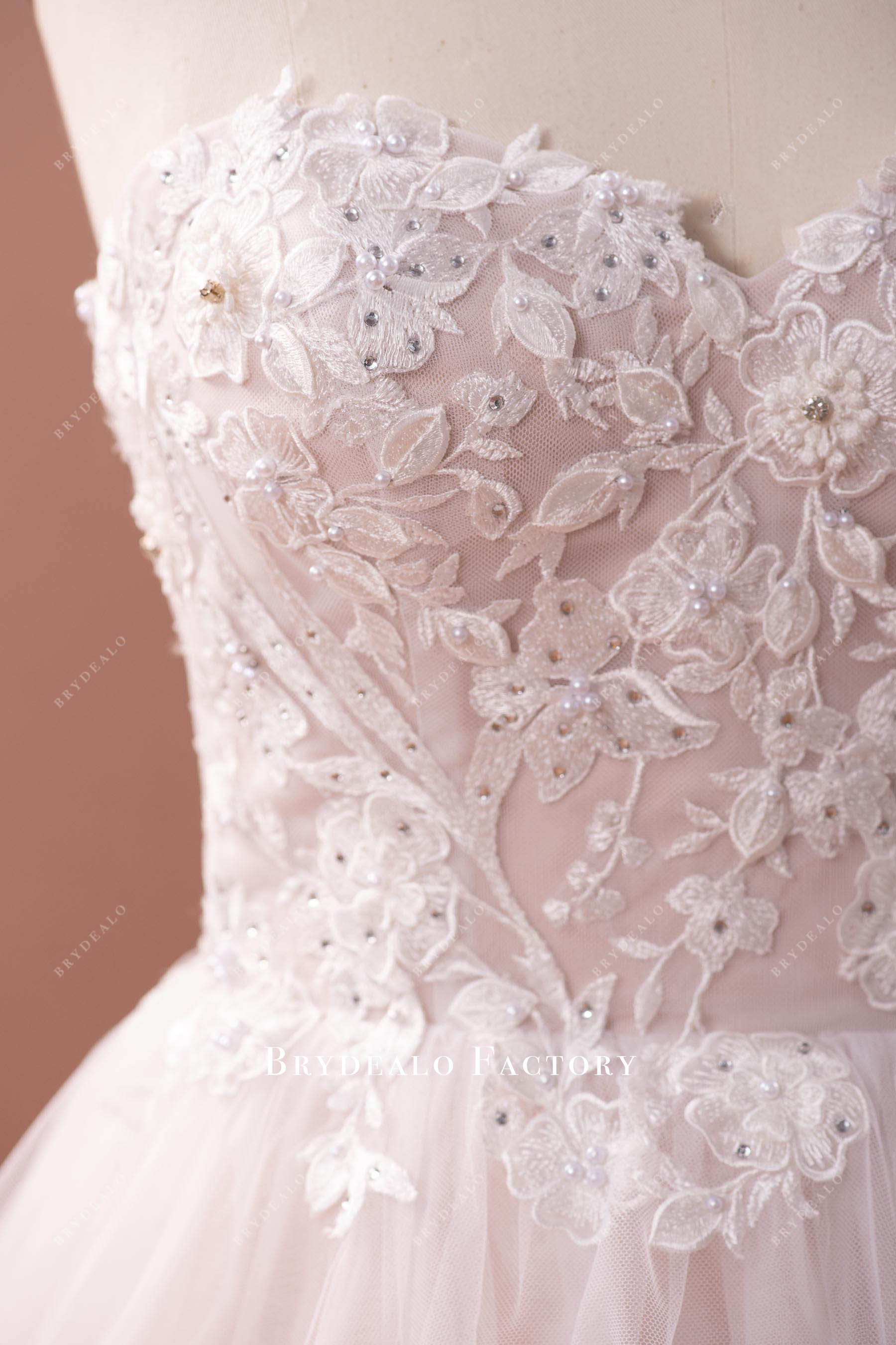 strapless rhinestone wedding gown