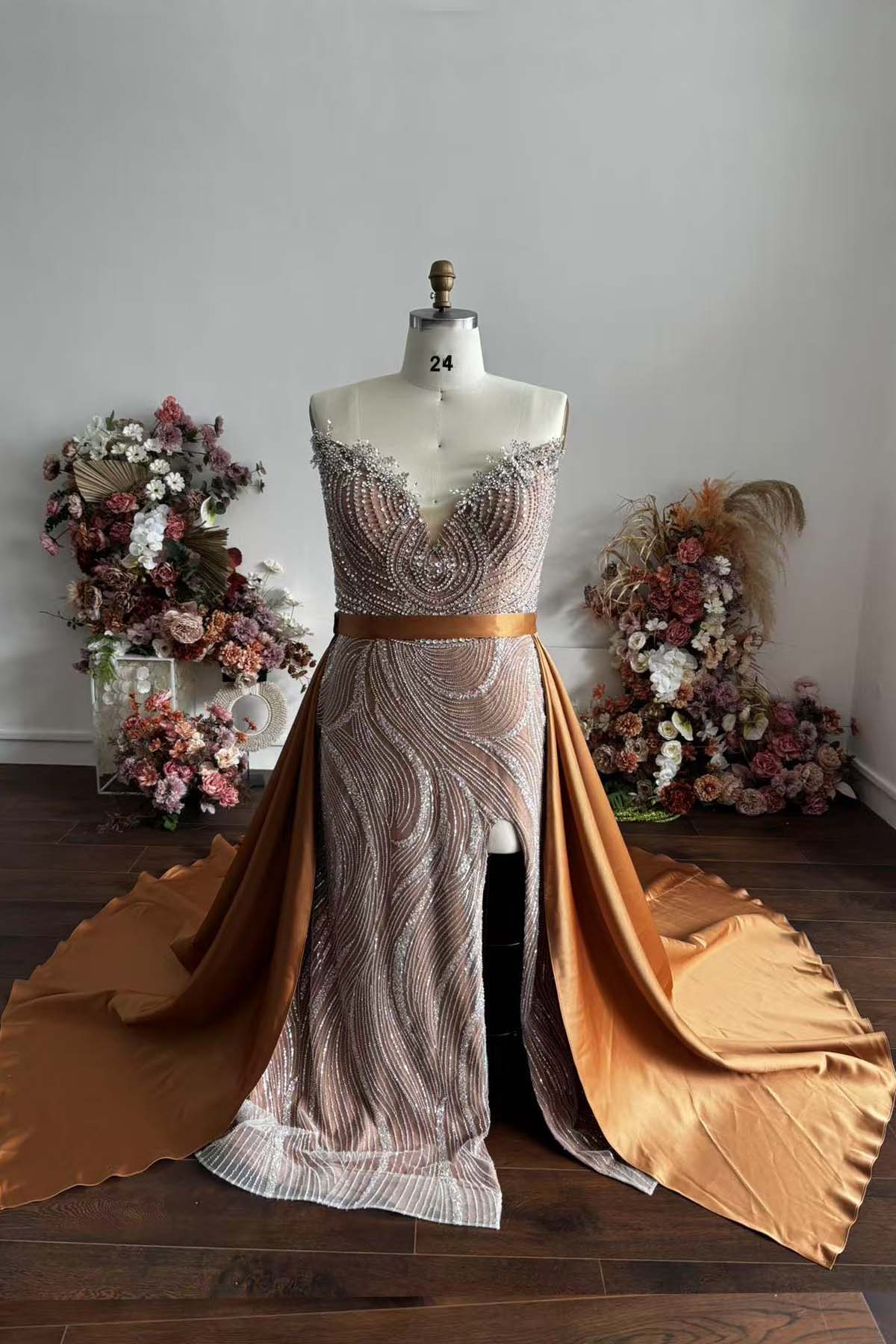 princess polly baby blue dress GL3538 Double Spaghetti Strap Bejeweled Prom Dress main image 1