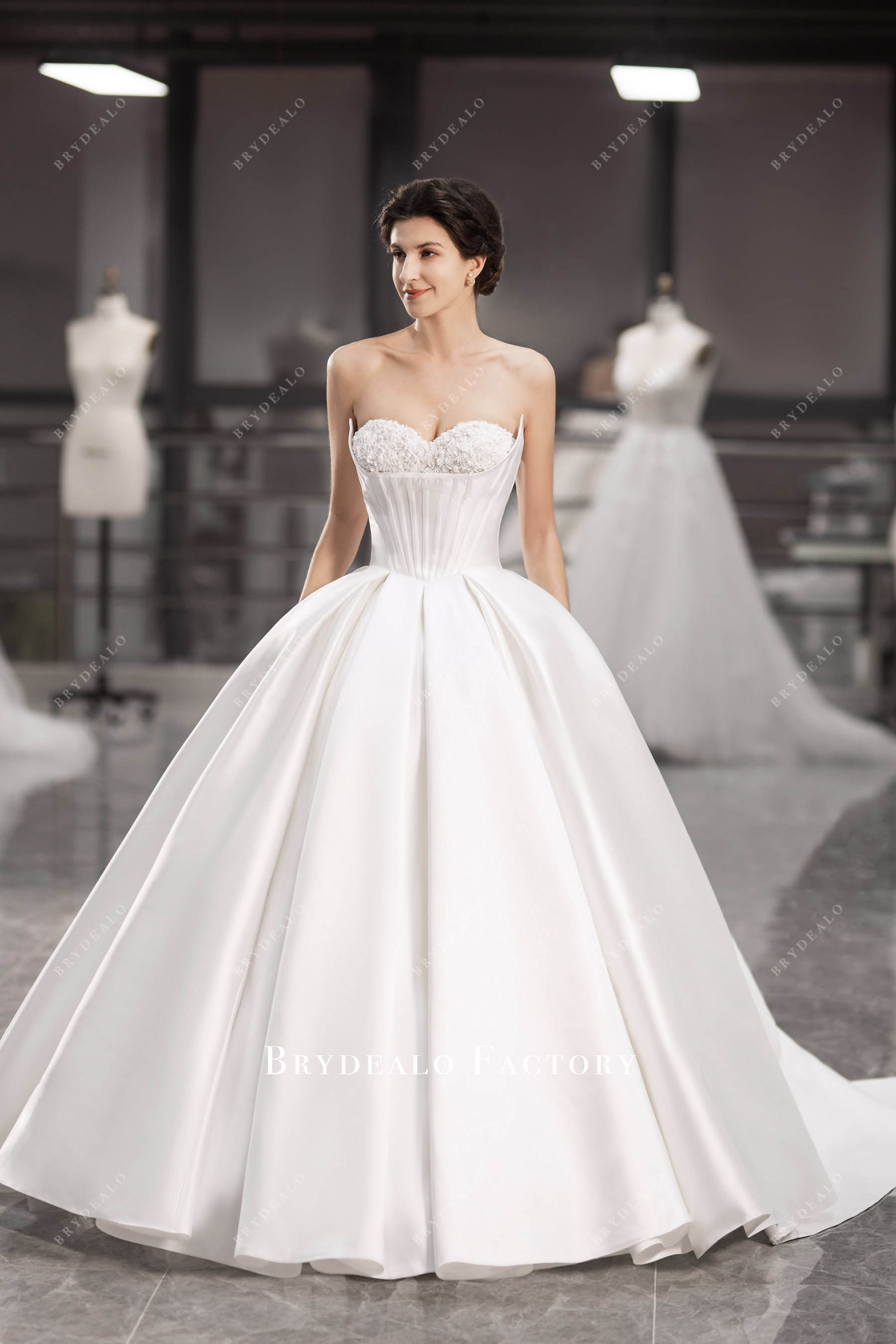 Strapless Designer Mikado Princess Wedding Ballgown
