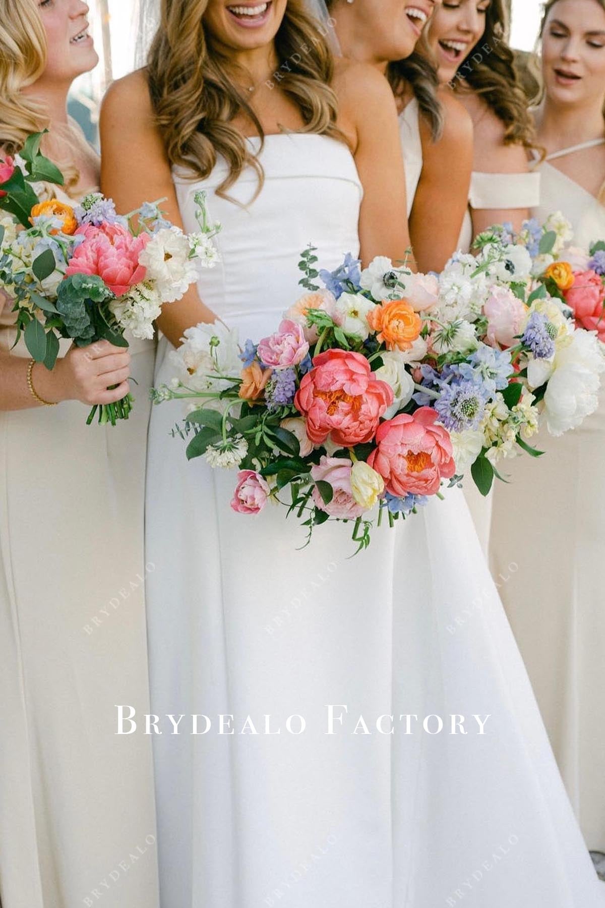 strapless straight across wedding dress