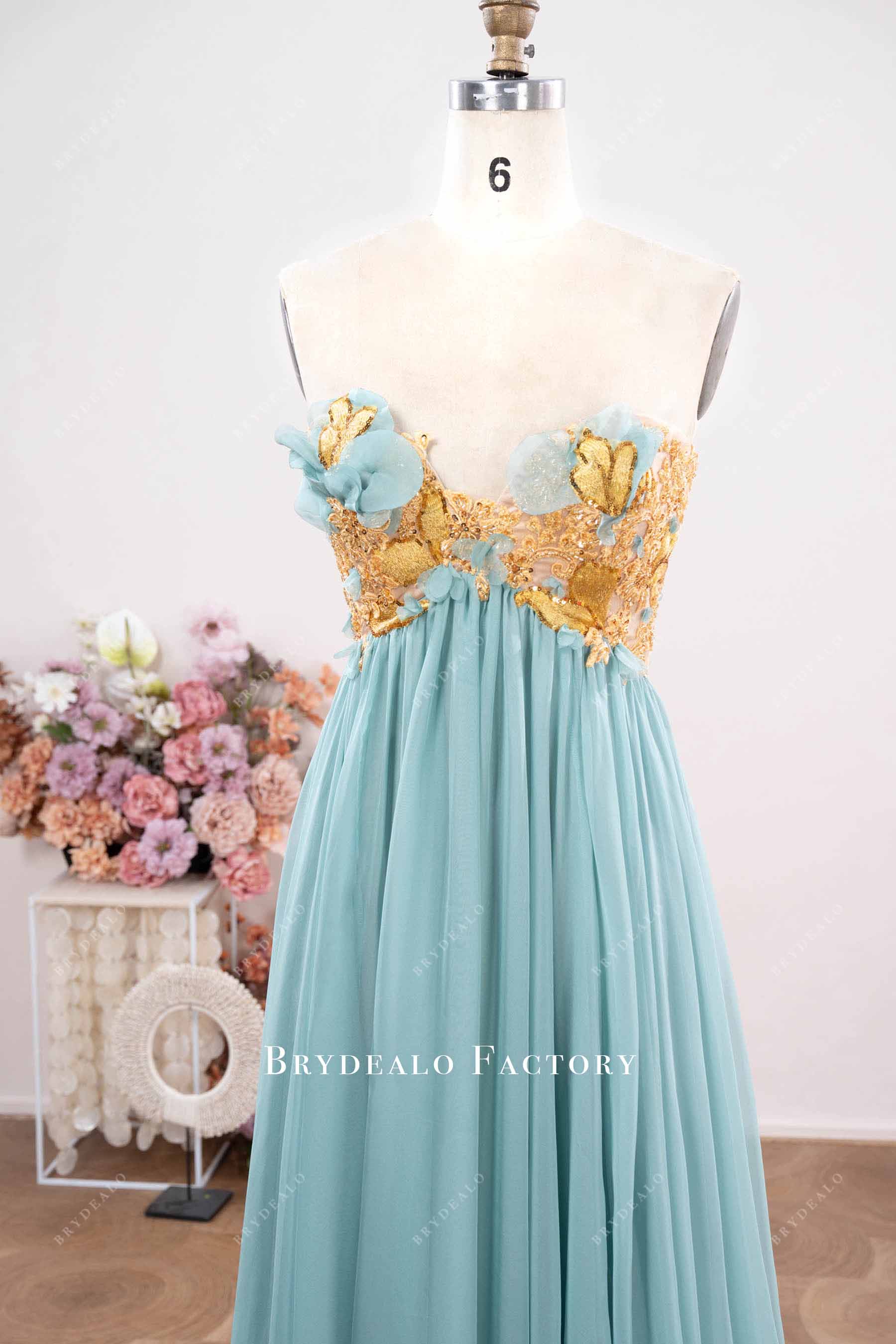 strapless sweetheart neckline formal dress
