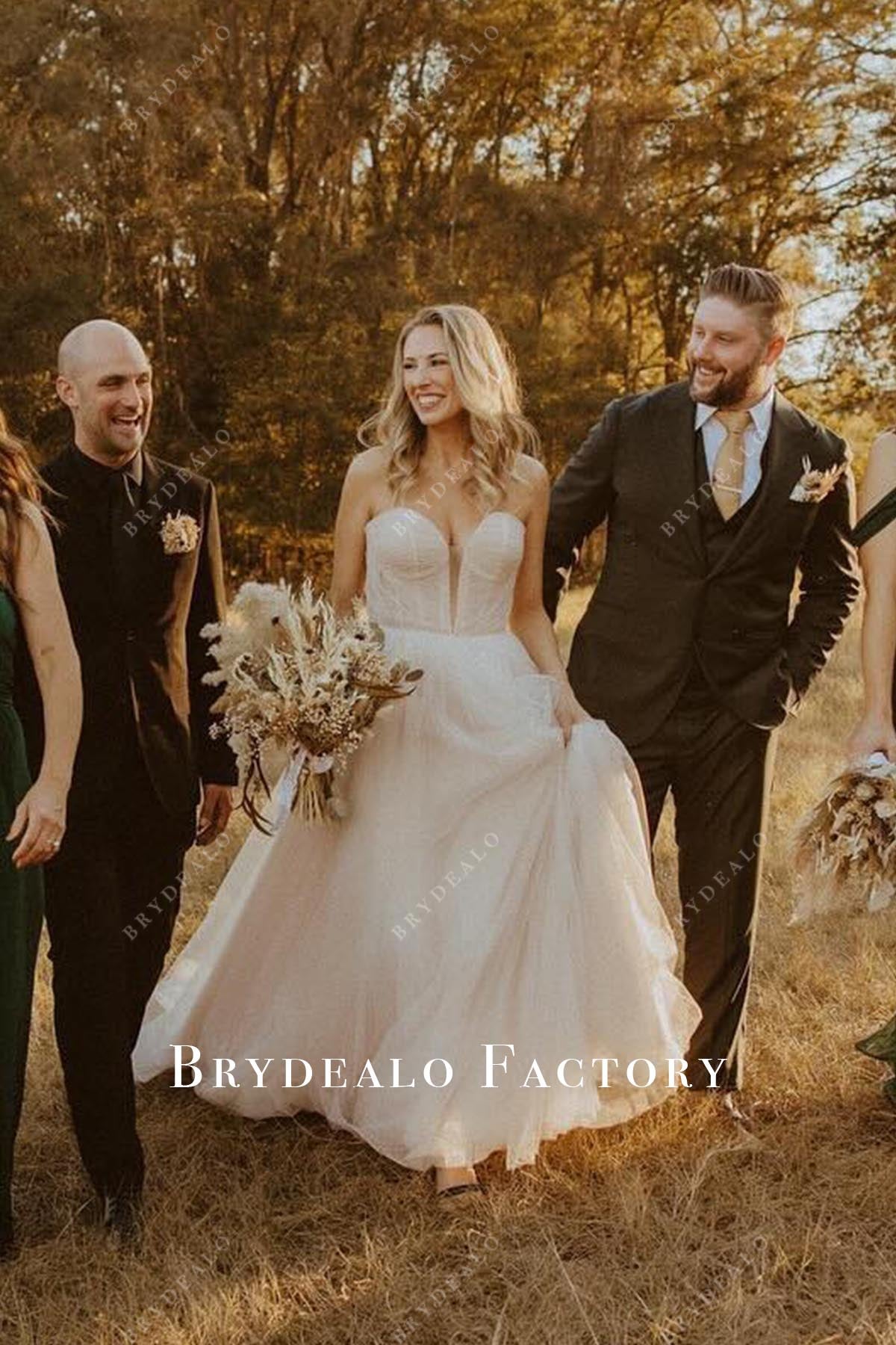 sweetheart wedding dress Romantic White Strapless Sweetheart A-Line Wedding Dress, Dress+Veil