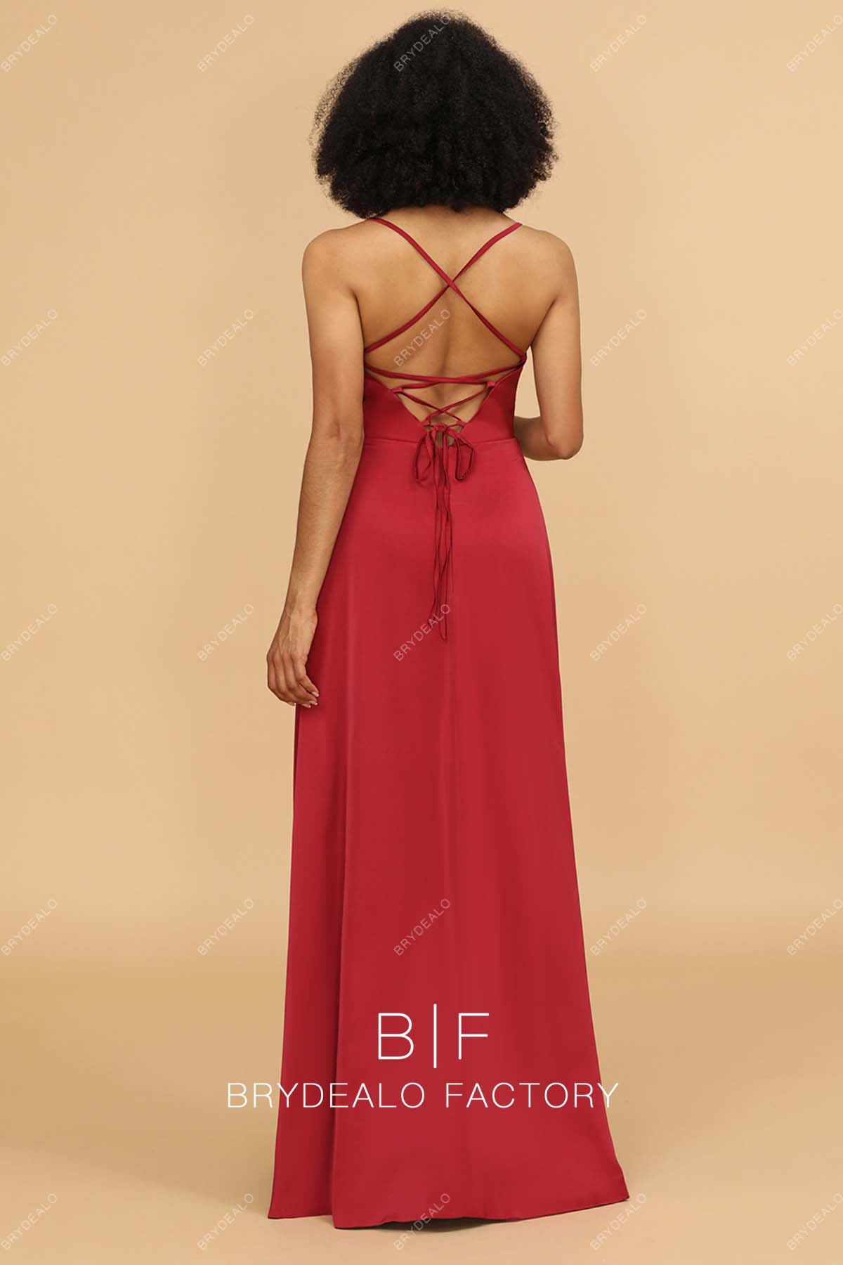 strappy back floor length formal dress
