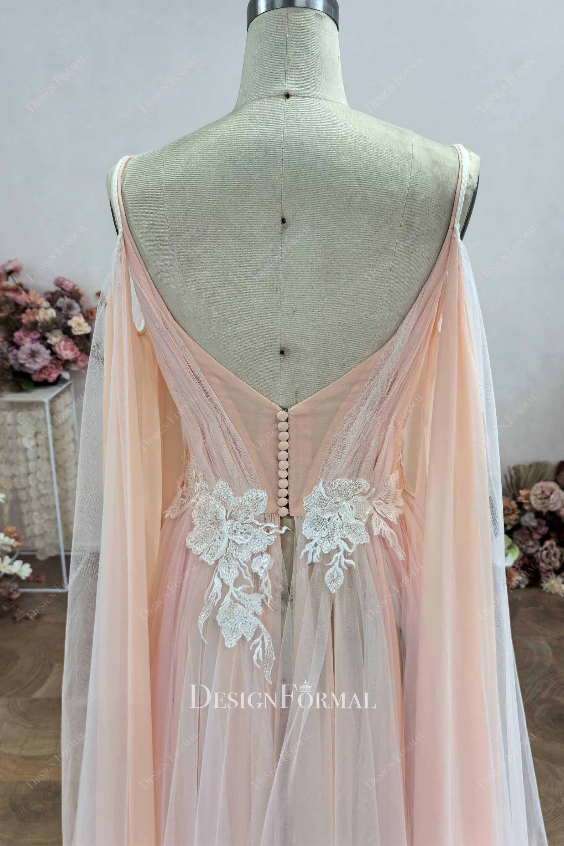 straps shoulder cape wedding dress
