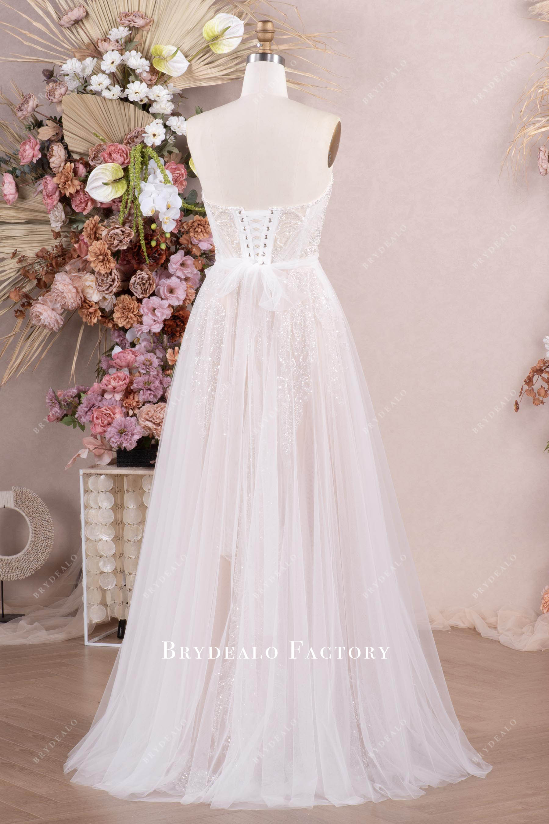sweep train aline wedding dress