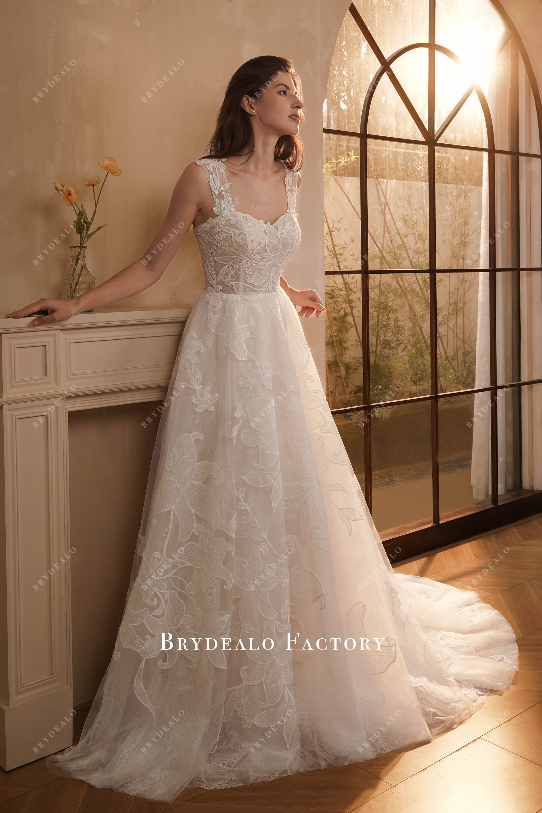 sweetheart a line wedding dress