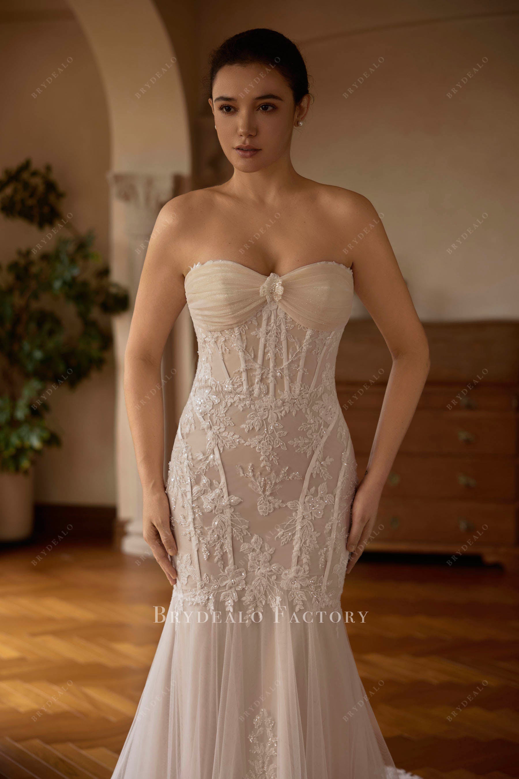 sweetheart neck corset bridal dress