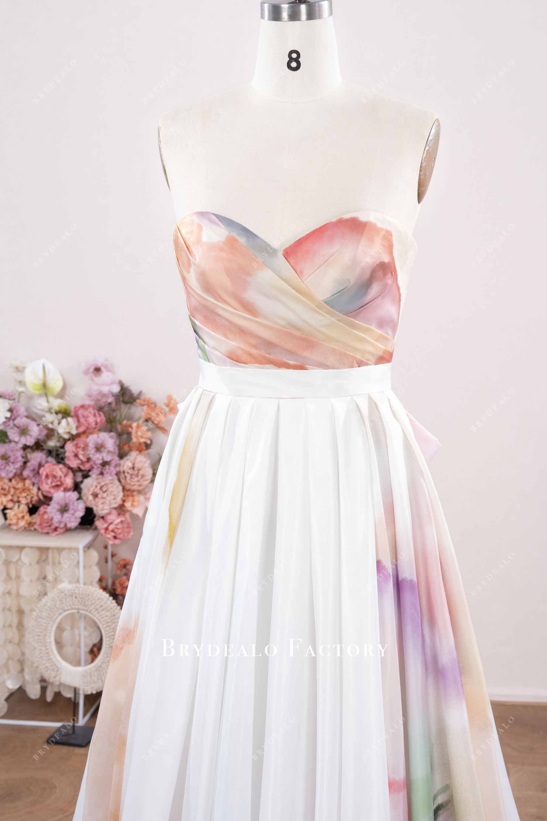 sweetheart neck pleated wedding dress