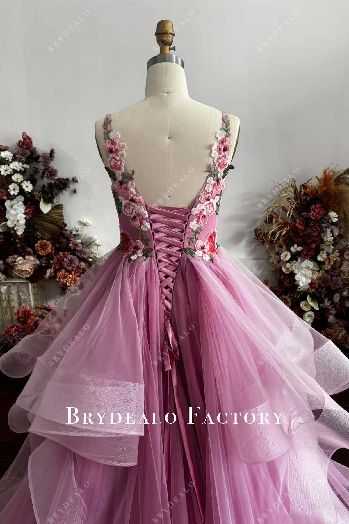taffy pink lace-up corset back senior prom dress