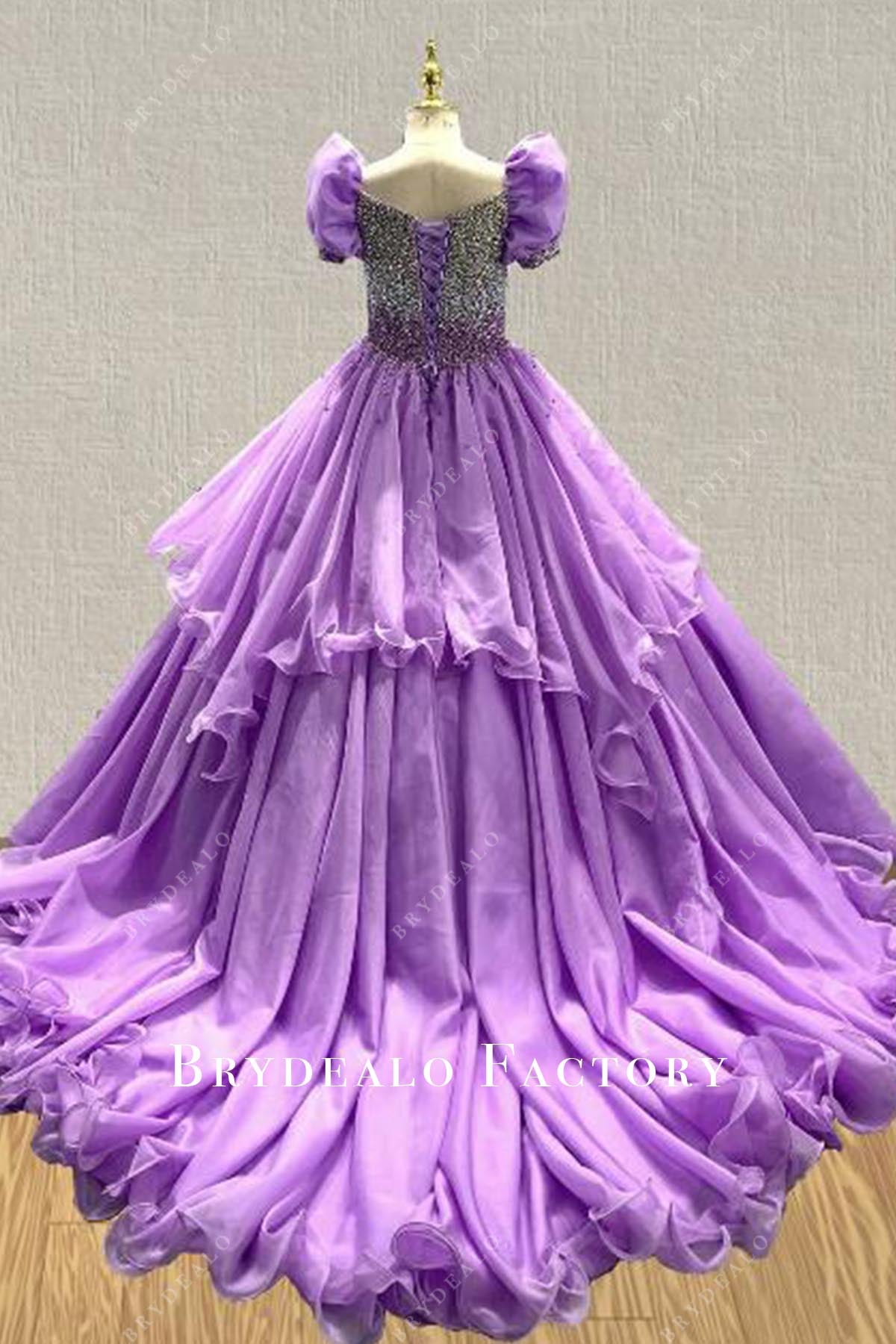 tahiti court train pageant dress