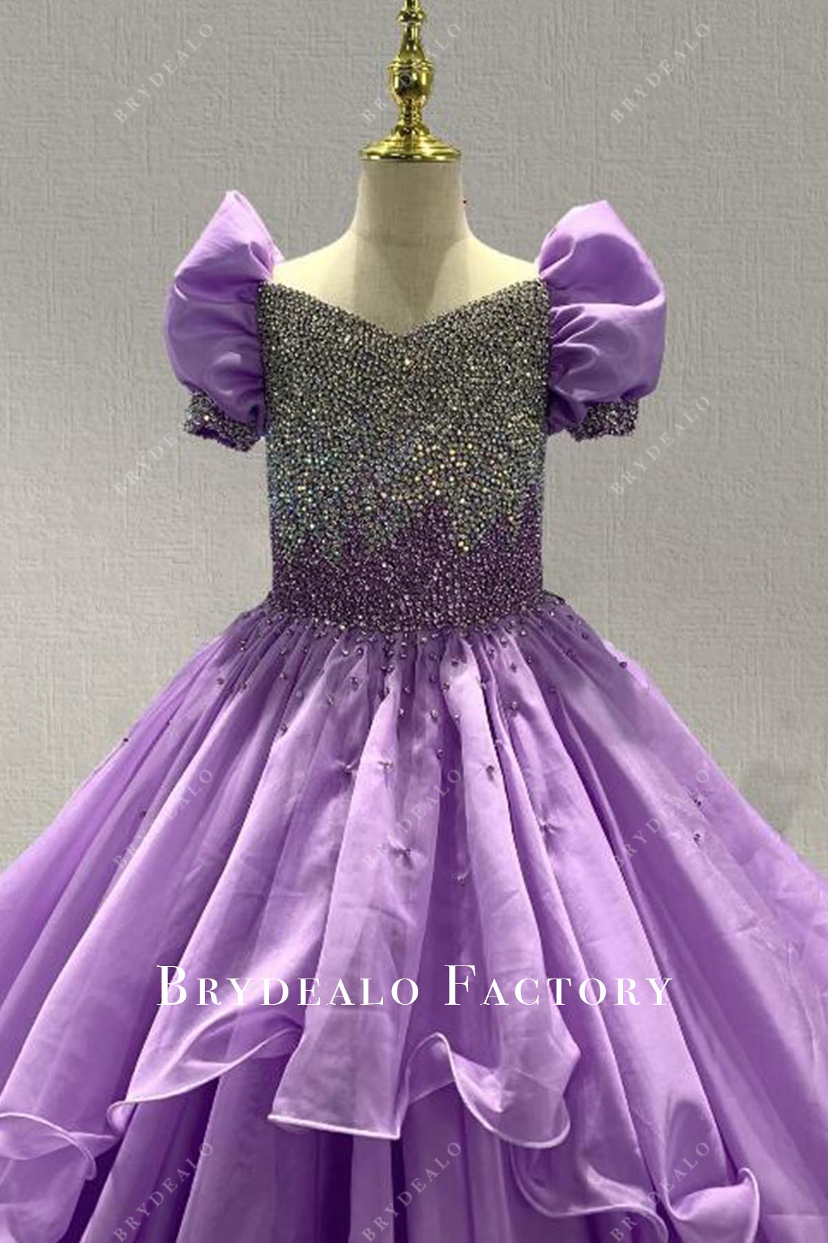 tahiti puffy sleeves pageant dress