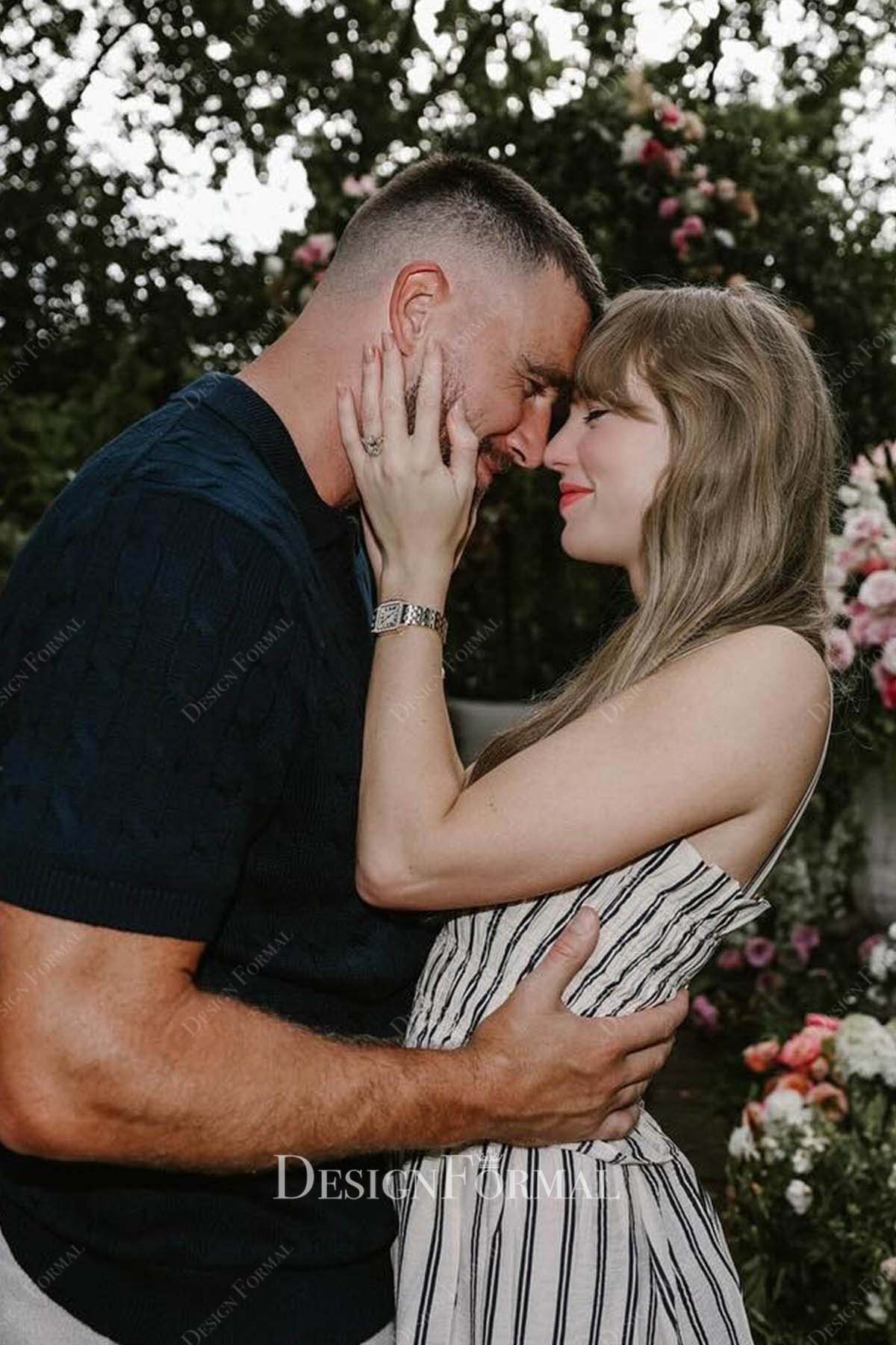 Taylor swift stripe engagement dress