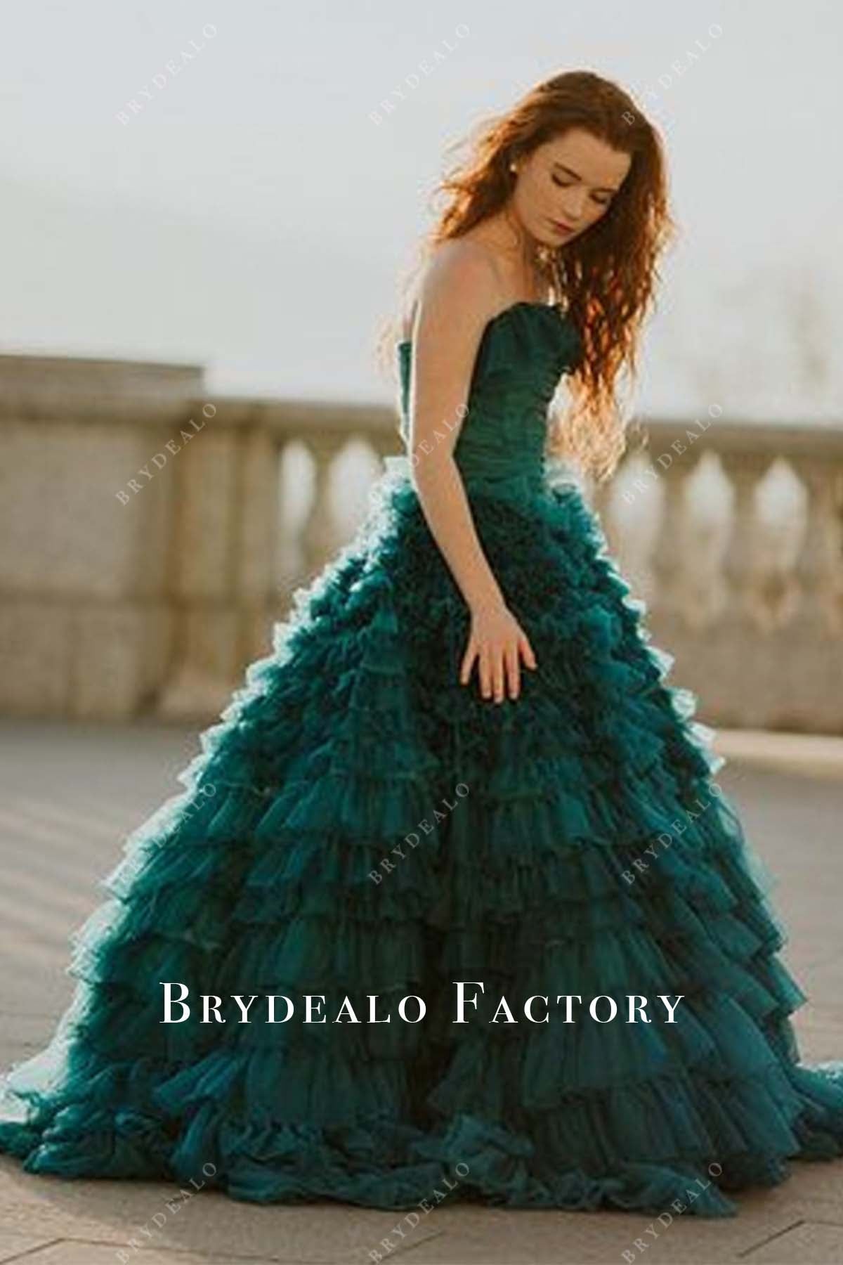 Green Tulle Strapless Tiered Ball Gown Celebrity Dress The Selection Green Tulle Strapless Tiered Ball Gown Celebrity Dress The Selection