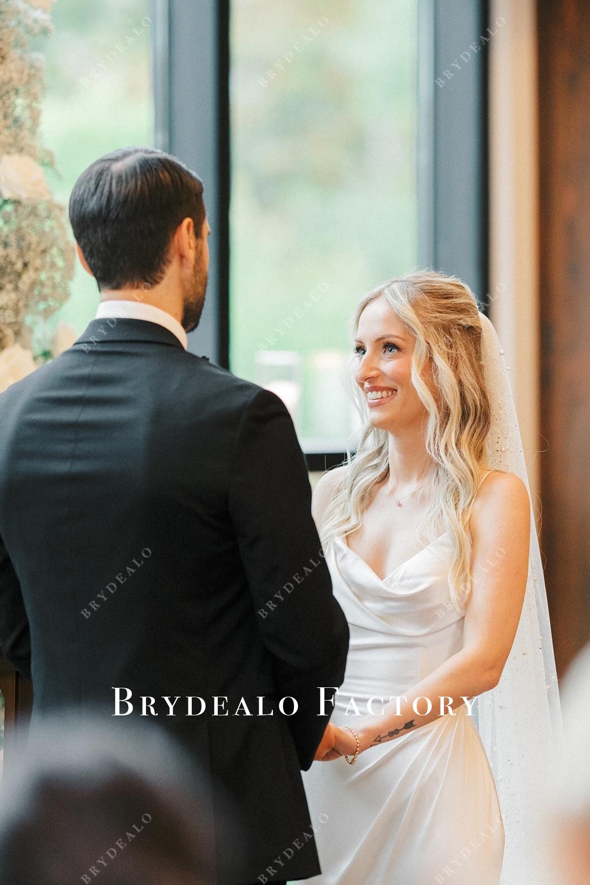 thin straps wedding dress